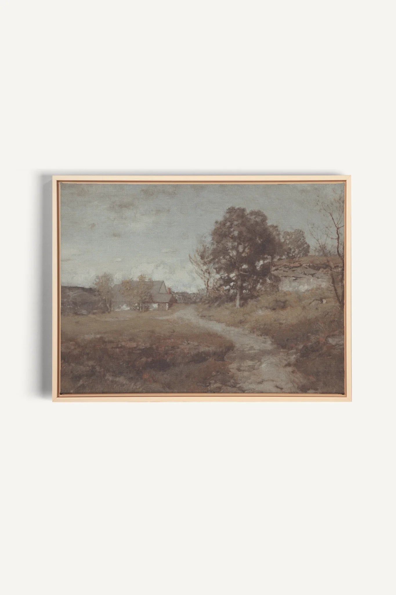 NATURAL STROKES, Oeuvre sur toile étirée, encadré Brun Chêne
