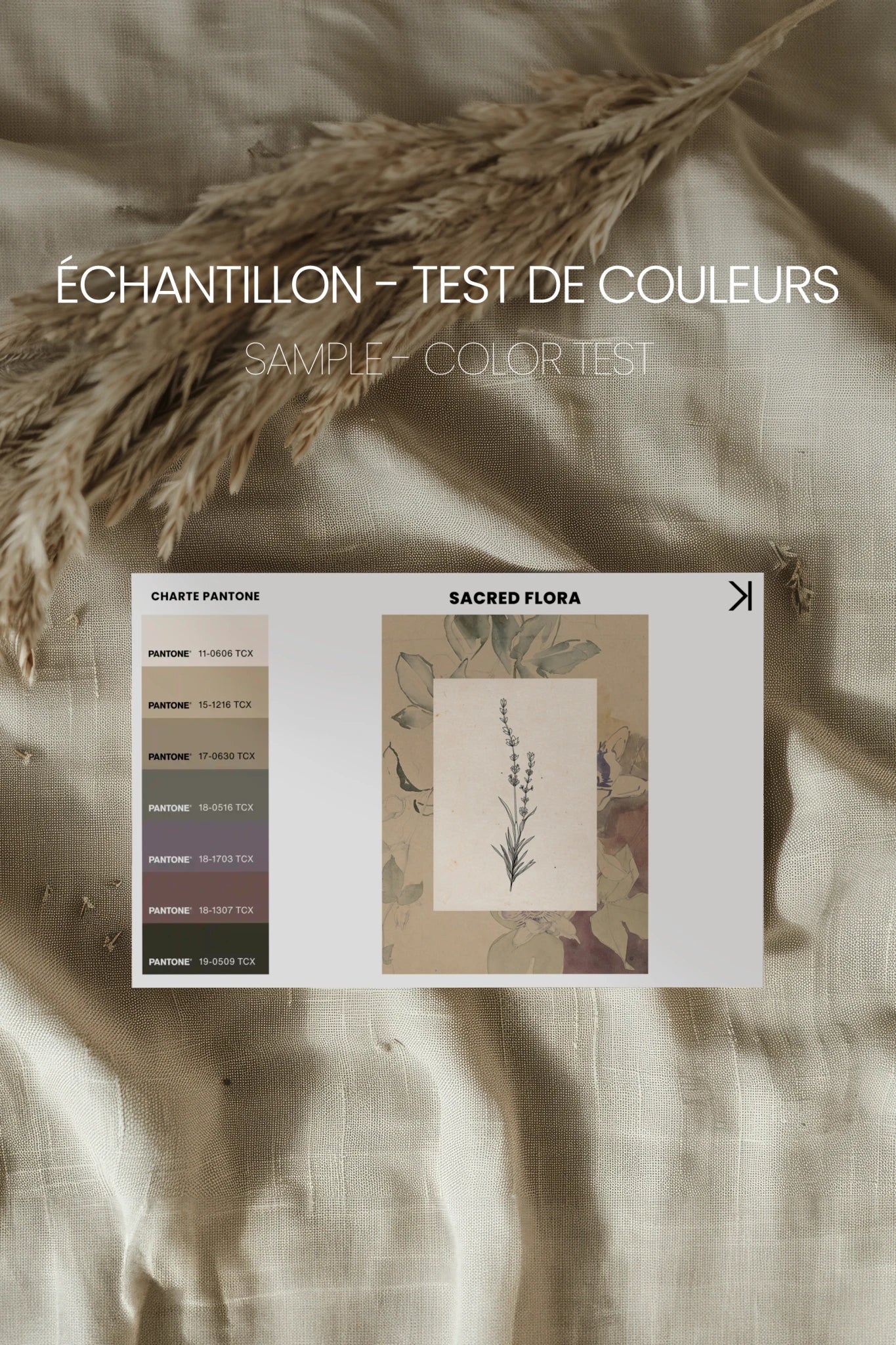 SACRED FLORA, Oeuvre sur toile rigide, encadré Vintage Bronze