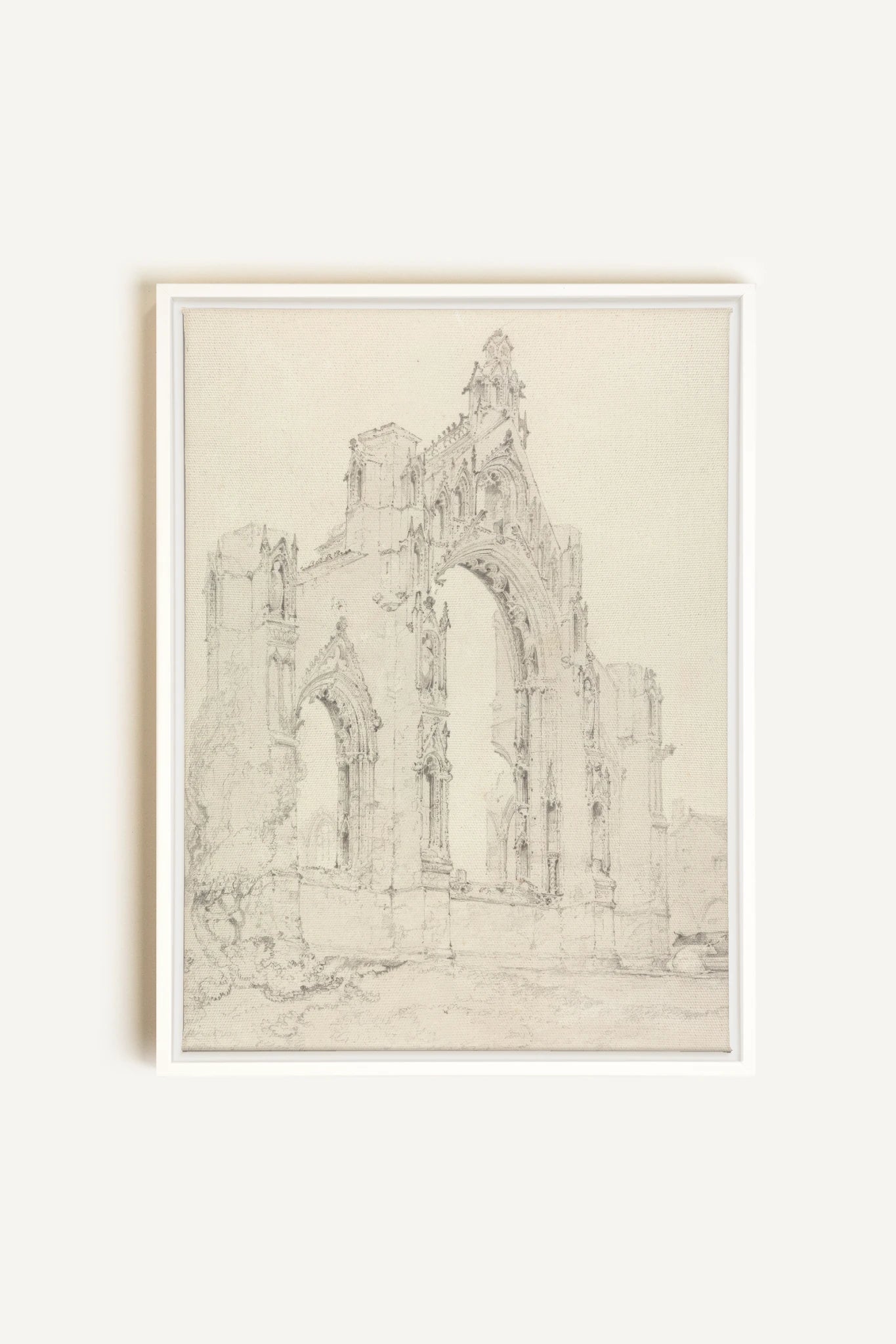 SACRED REMAINS, Artwork on stretched canvas, framed in white