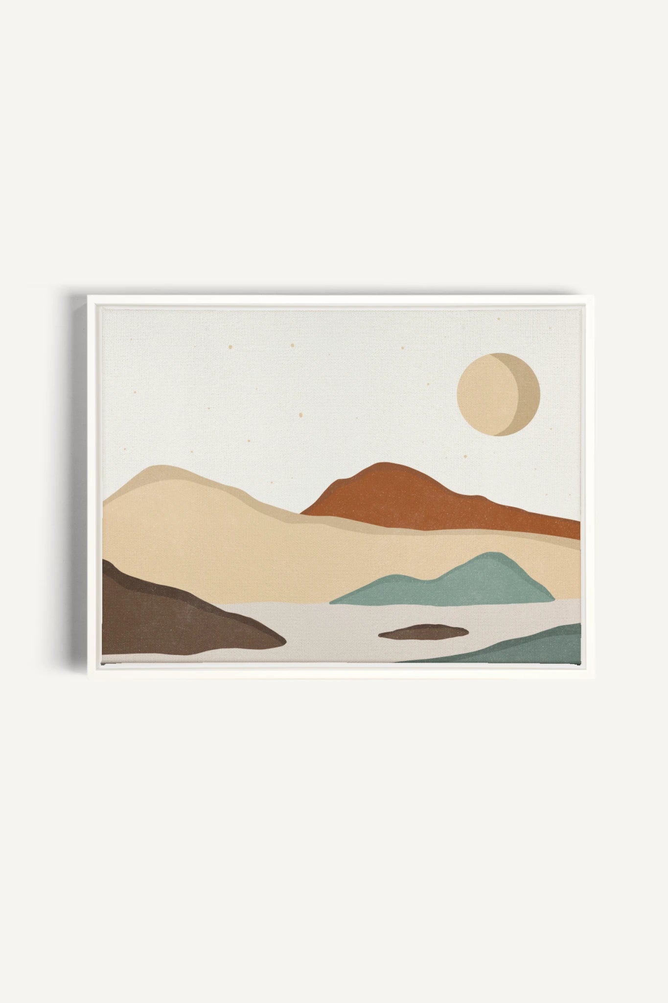 SAND & SKY, Artwork on stretched canvas, framed in white