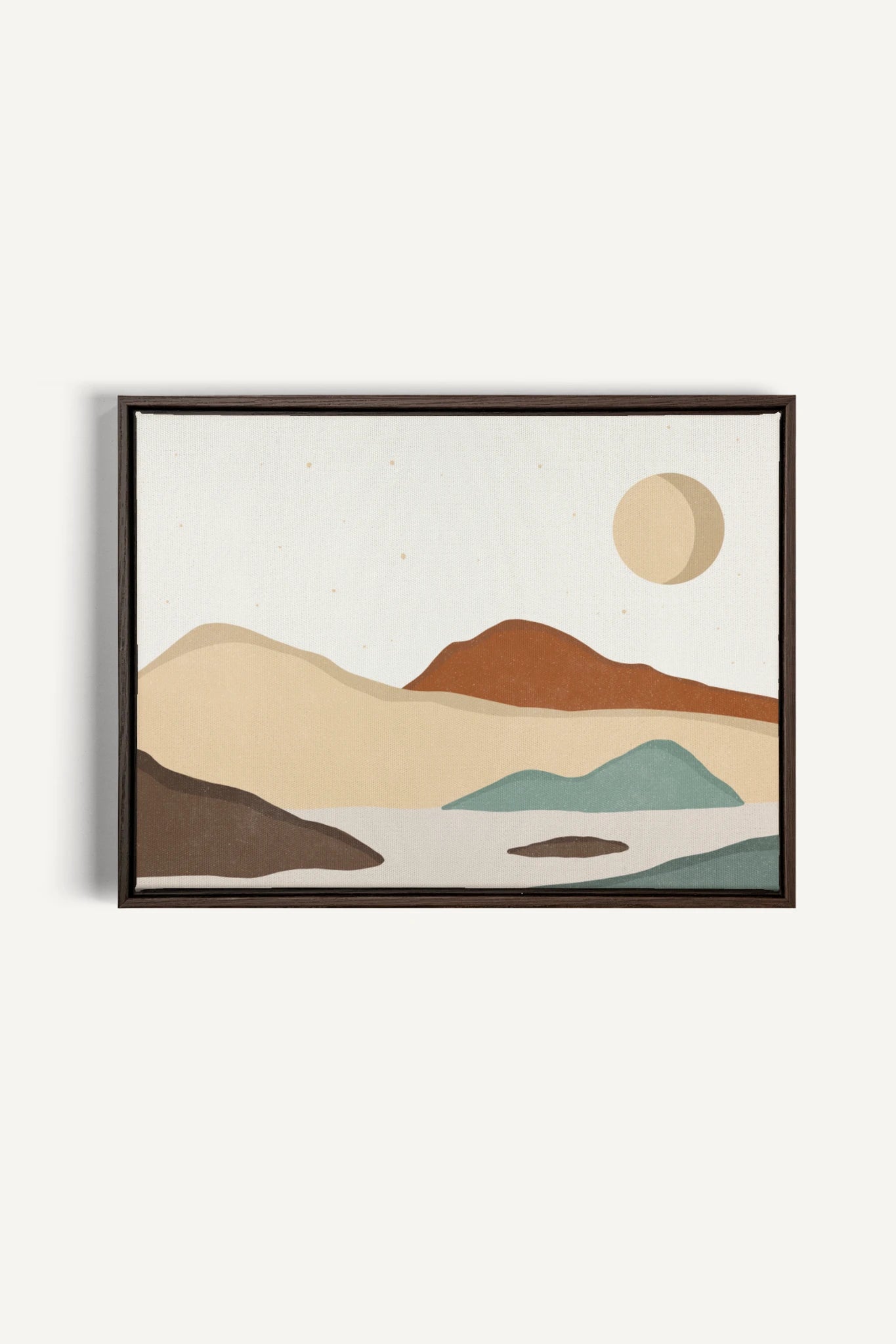 SAND & SKY, Oeuvre sur toile étirée, encadré Brun Noyer