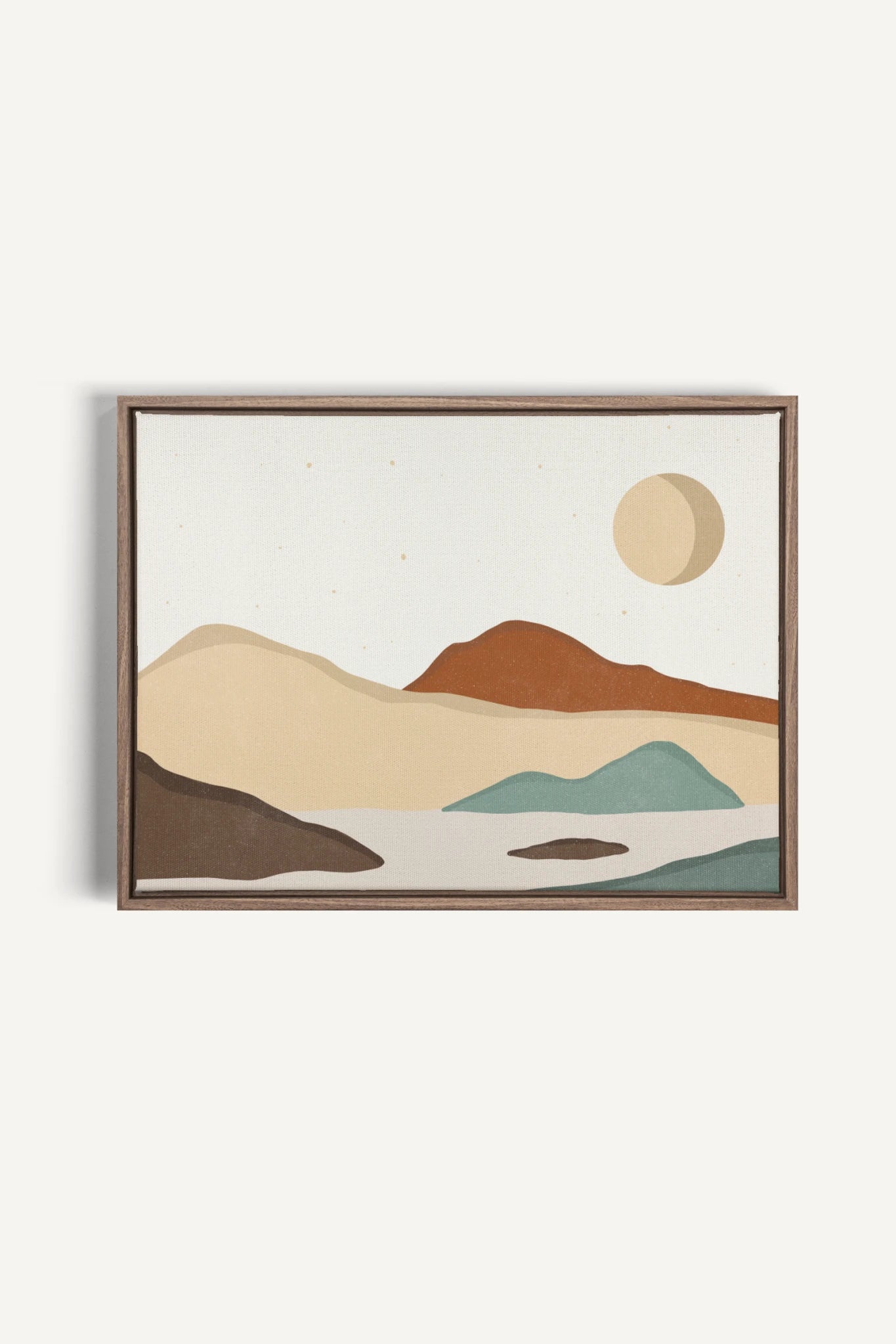 SAND & SKY, Oeuvre sur toile étirée, encadré Brun Chêne