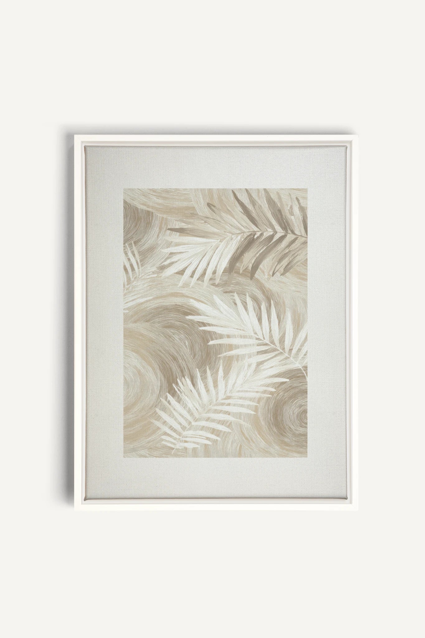 SAND PALM, Oeuvre sur toile étirée, encadré Blanc