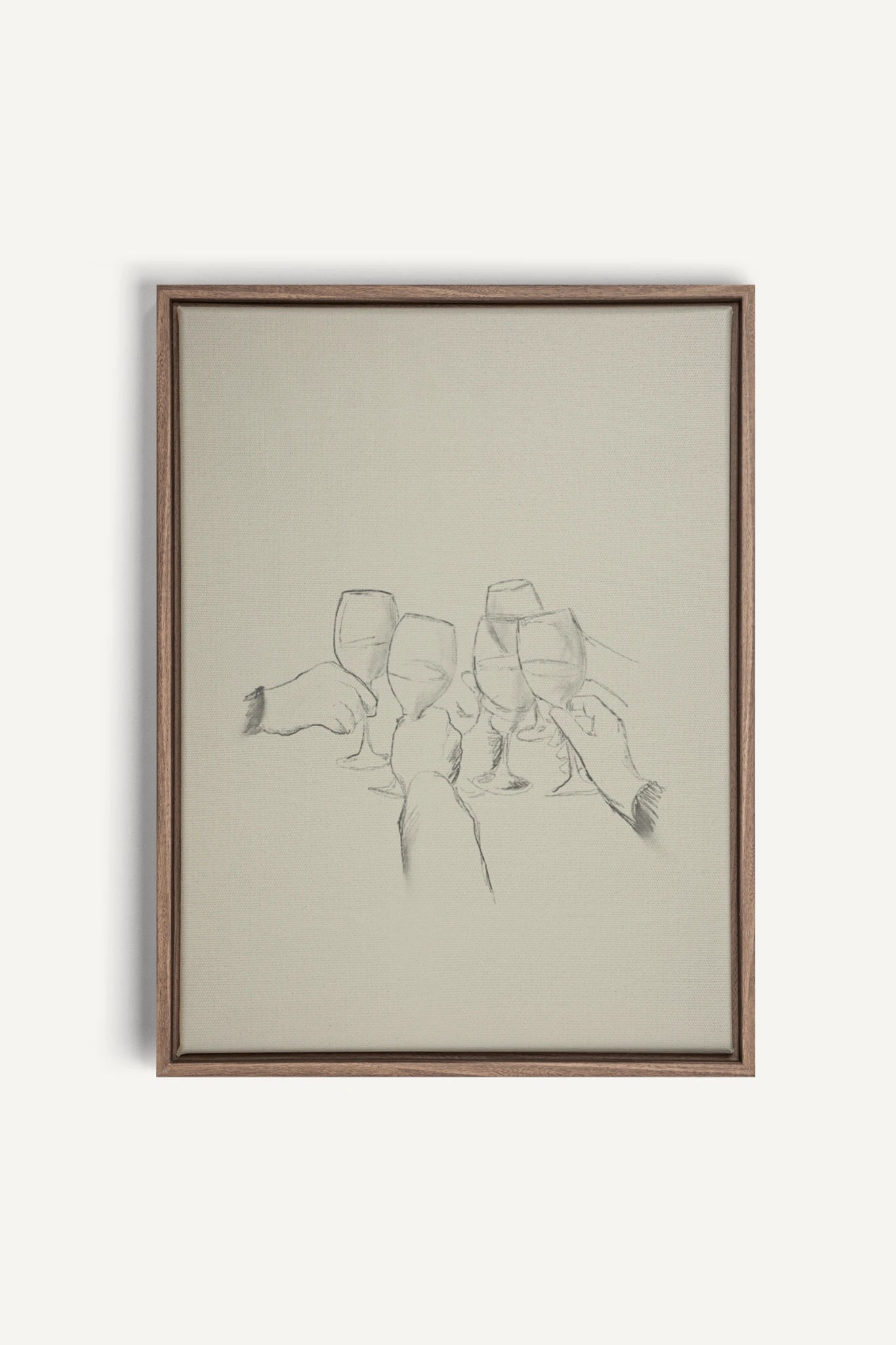 SANTÉ!, Artwork on stretched canvas, framed in Brown Oak