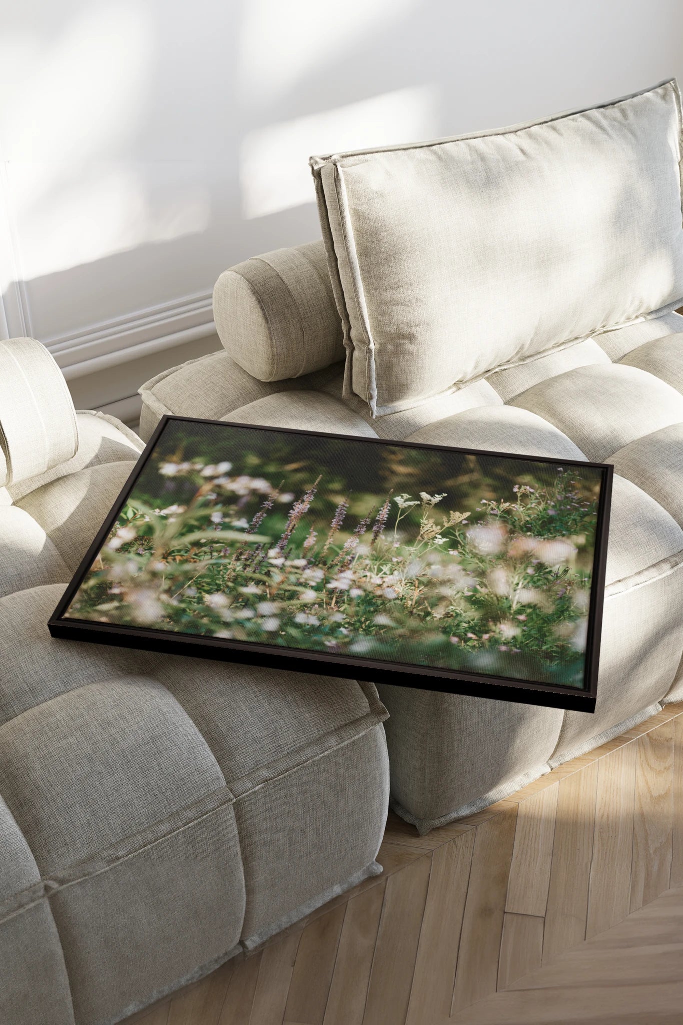 SAUGE & LAVANDE, Work on stretched canvas, framed Black