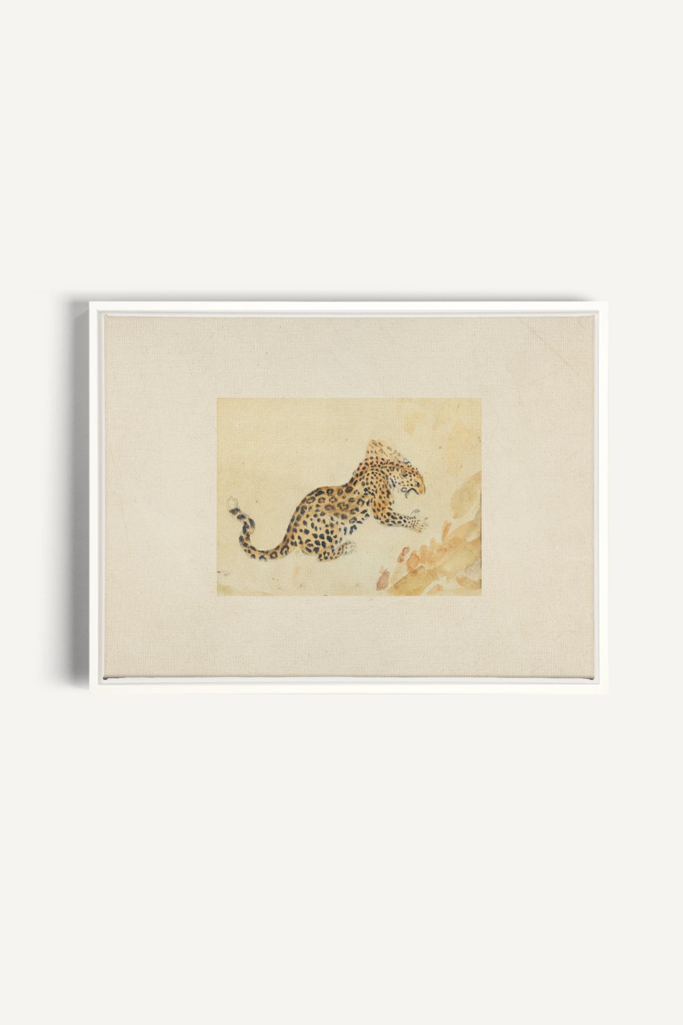 SAVANNA FLECKS, Oeuvre sur toile étirée, encadré Blanc