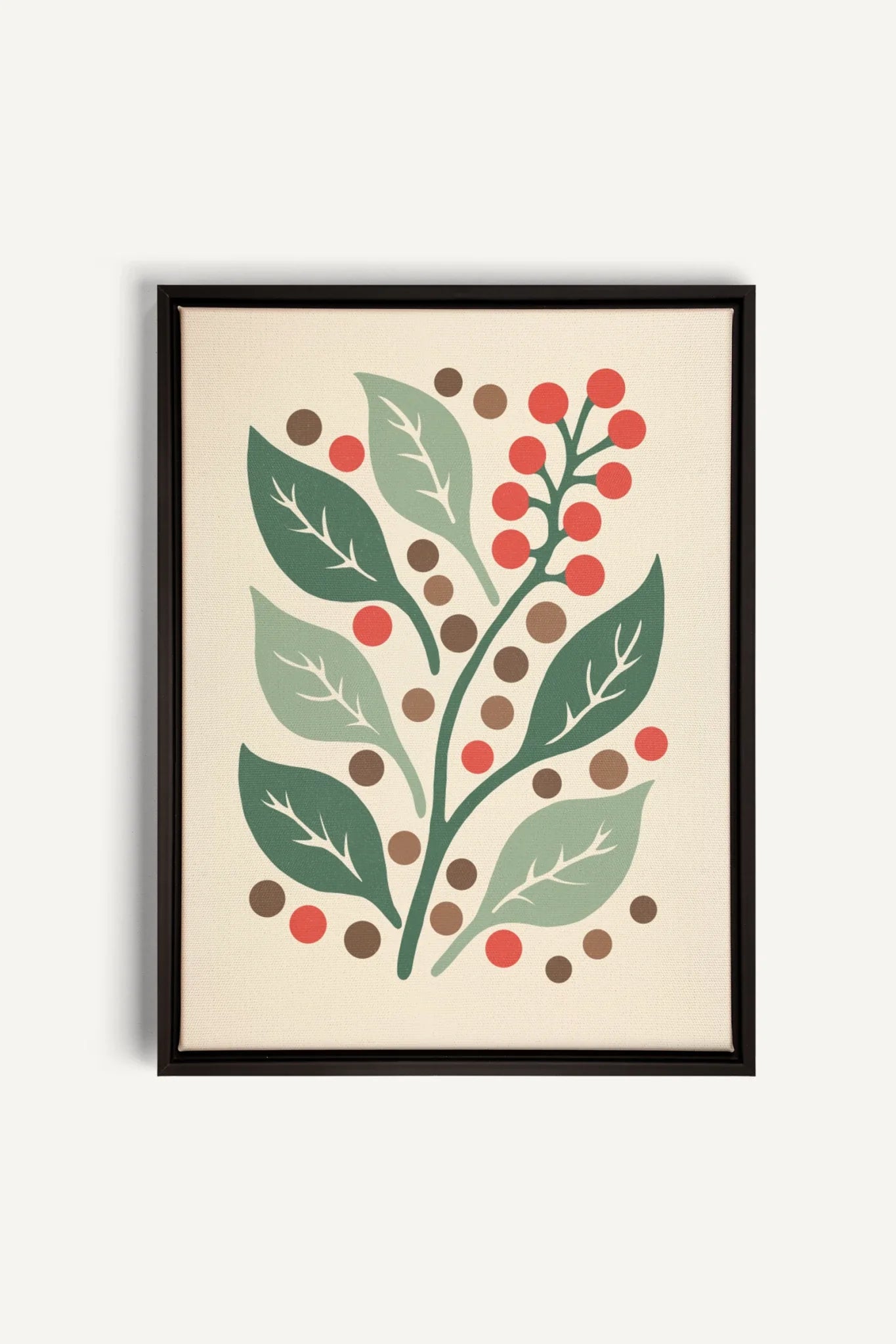 OLEKA CANVAS - SCARLET STEMS, Oeuvre sur toile étirée, encadré Noir