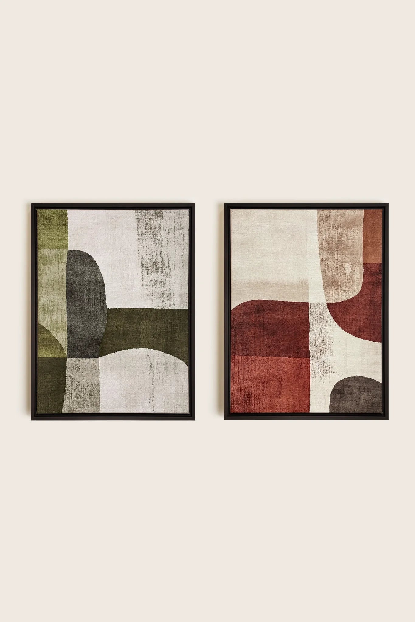 OLEKA CANVAS - SEASONAL BALANCE, 2 Oeuvres sur toile étirée, encadré Noir