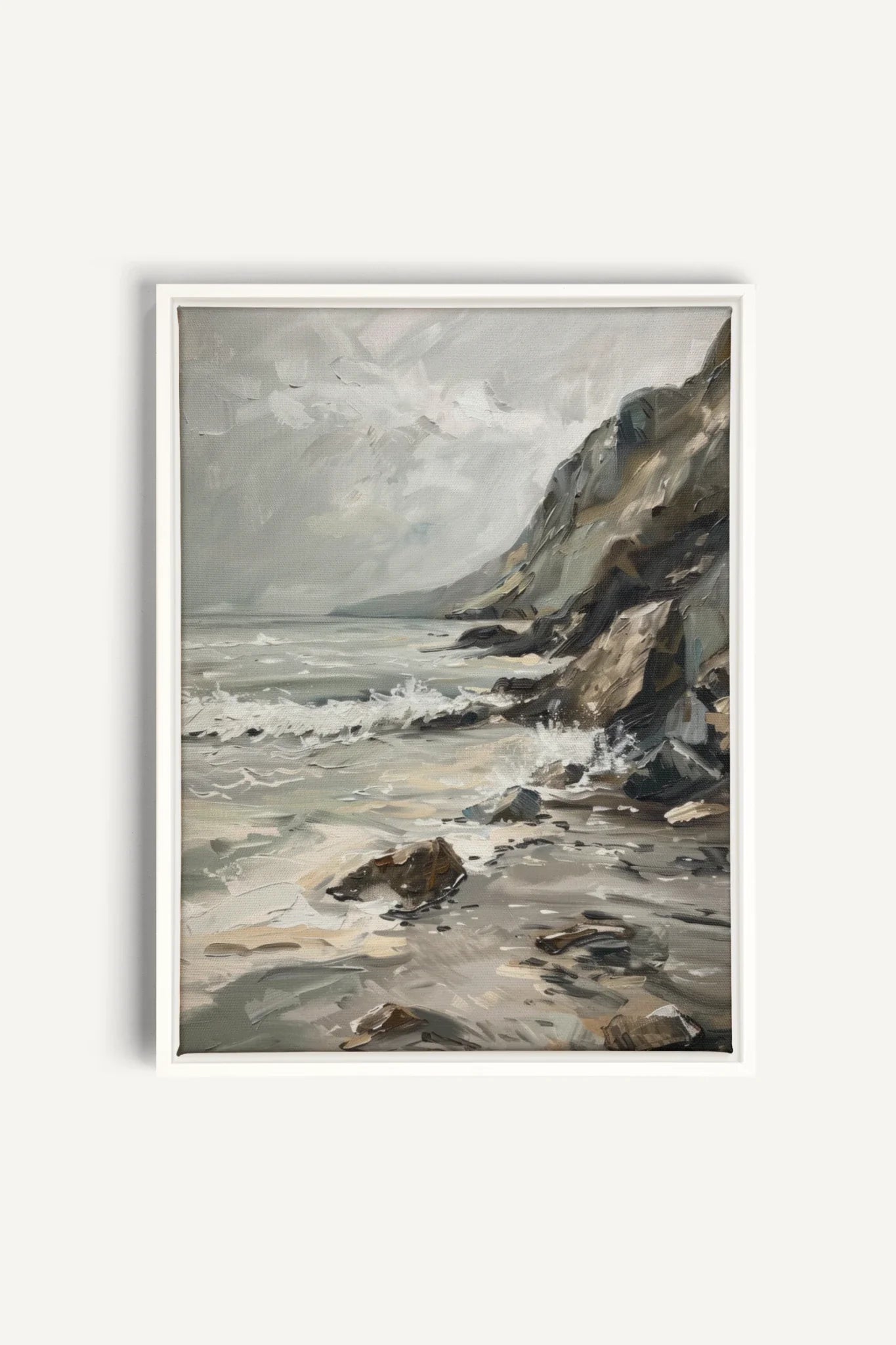 OLEKA CANVAS - SHADED SHORES, Oeuvre sur toile étirée, encadré Blanc