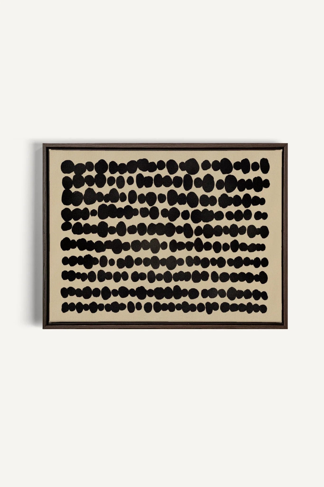 OLEKA CANVAS - SHADOW SCRIPT, Oeuvre sur toile étirée, encadré Brun Noyer