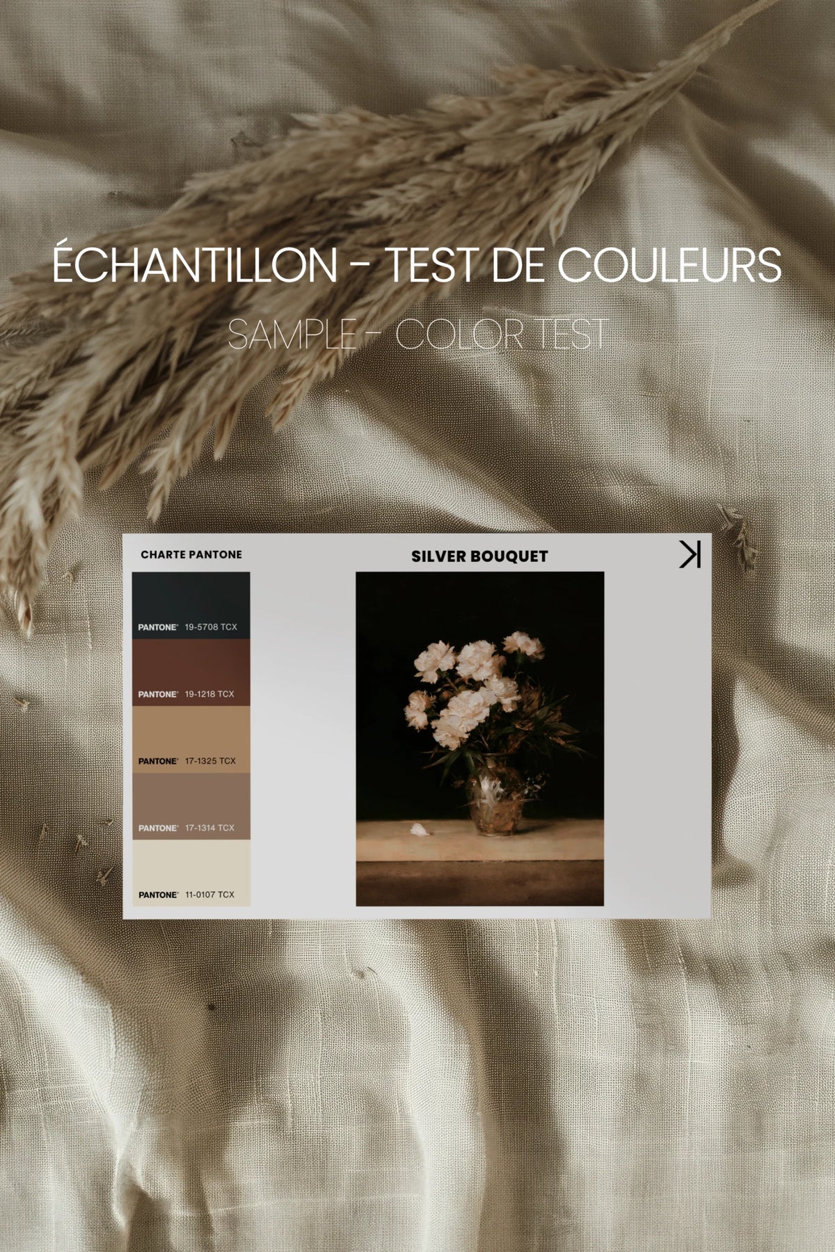 Silver Bouquet, Oeuvre sur toile rigide, encadré Vintage Argent