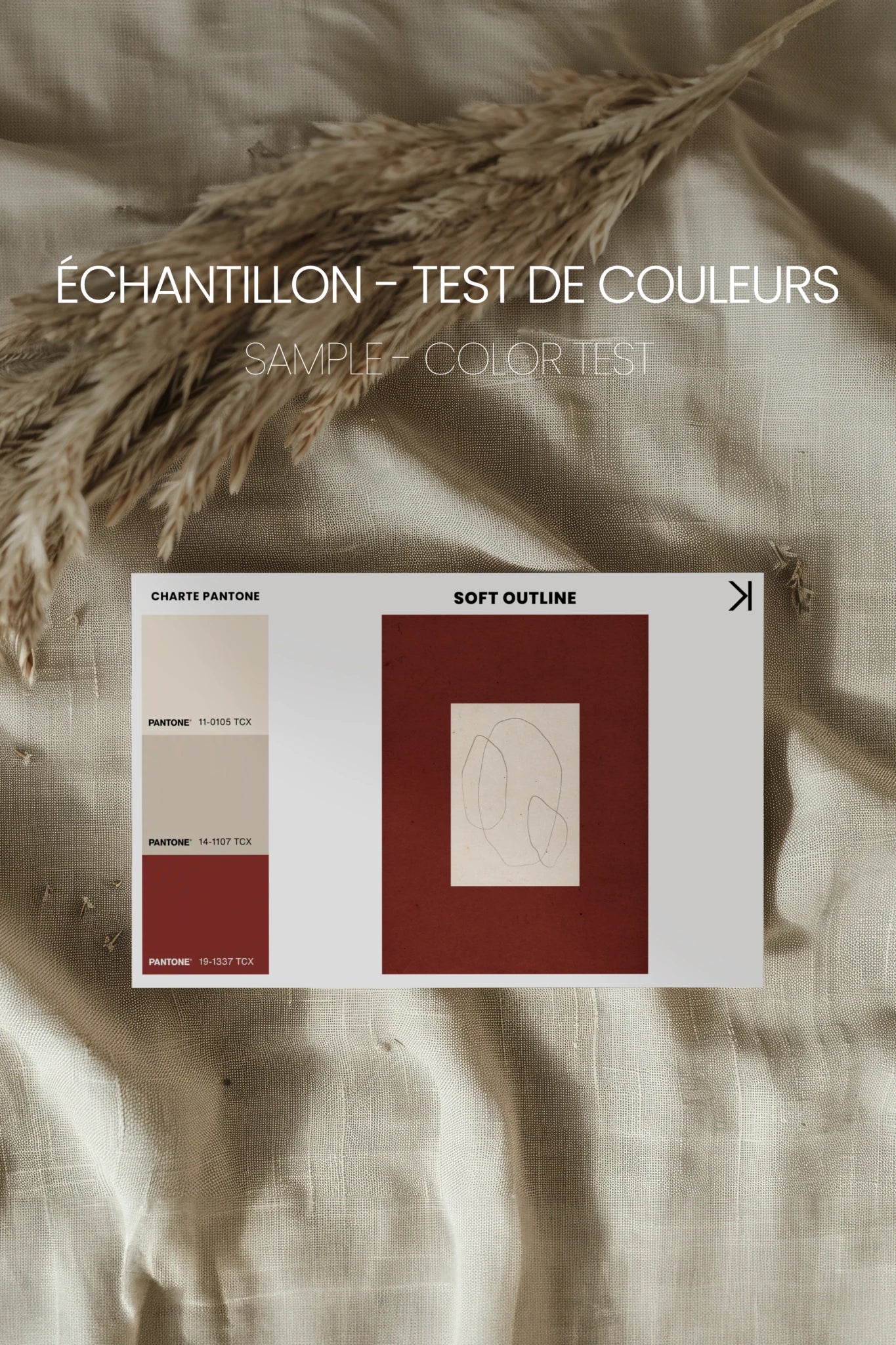 SOFT OUTLINE, Oeuvre sur toile rigide, encadré Vintage Argent