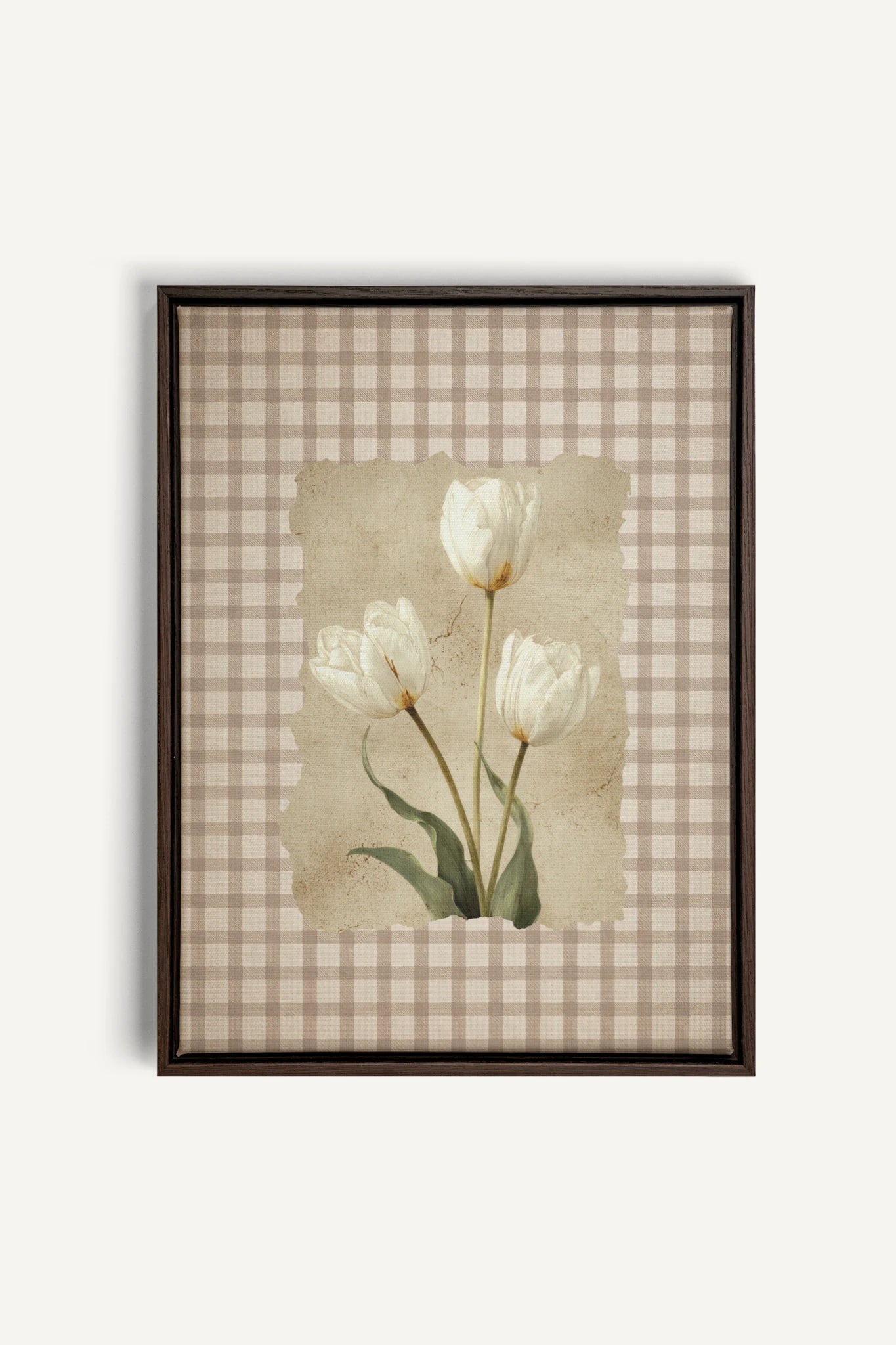 SOFT SPRING, Work on stretched canvas, framed Walnut Brown
