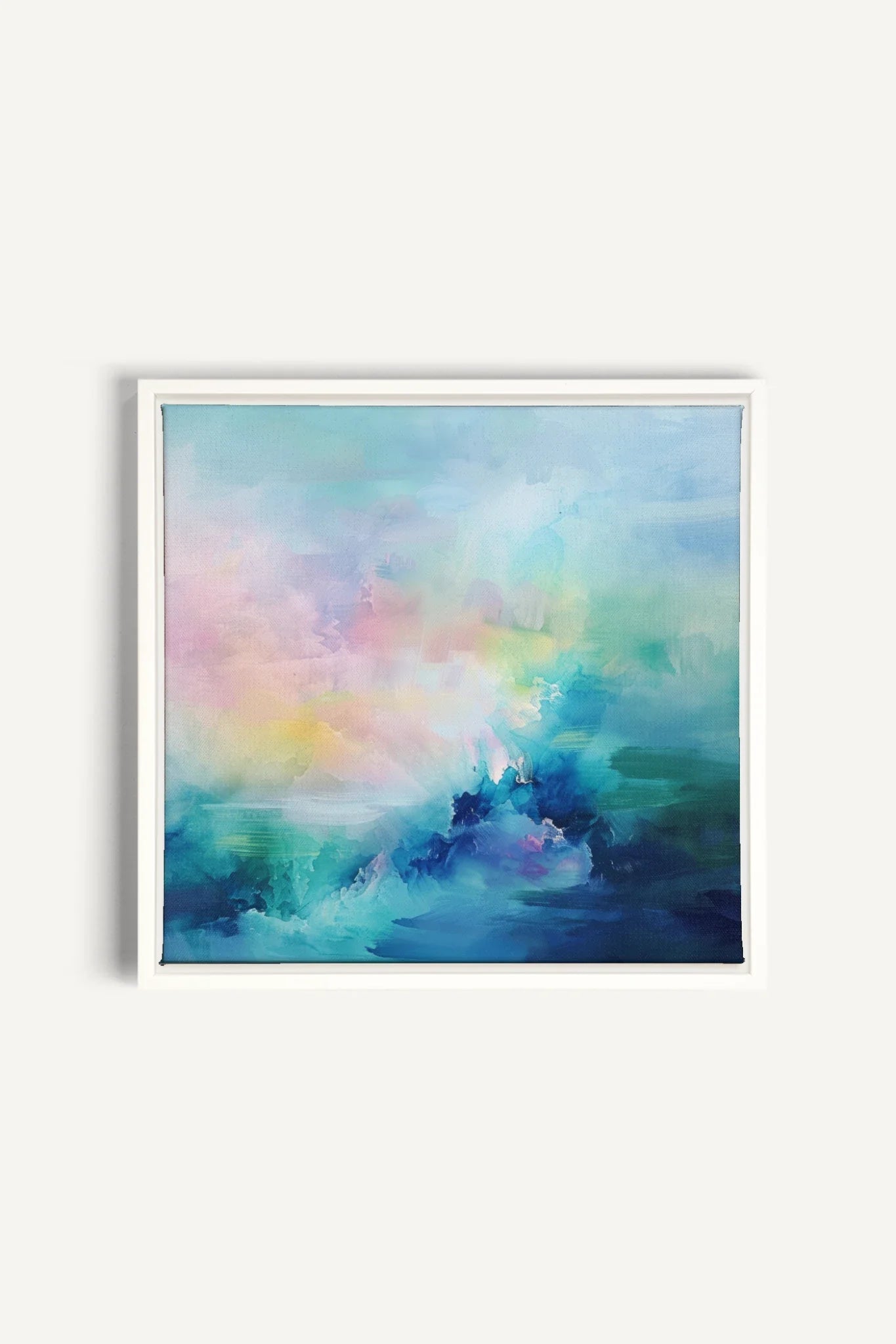 OLEKA CANVAS - SPLASH OF JOY, Oeuvre sur toile étirée, encadré Blanc