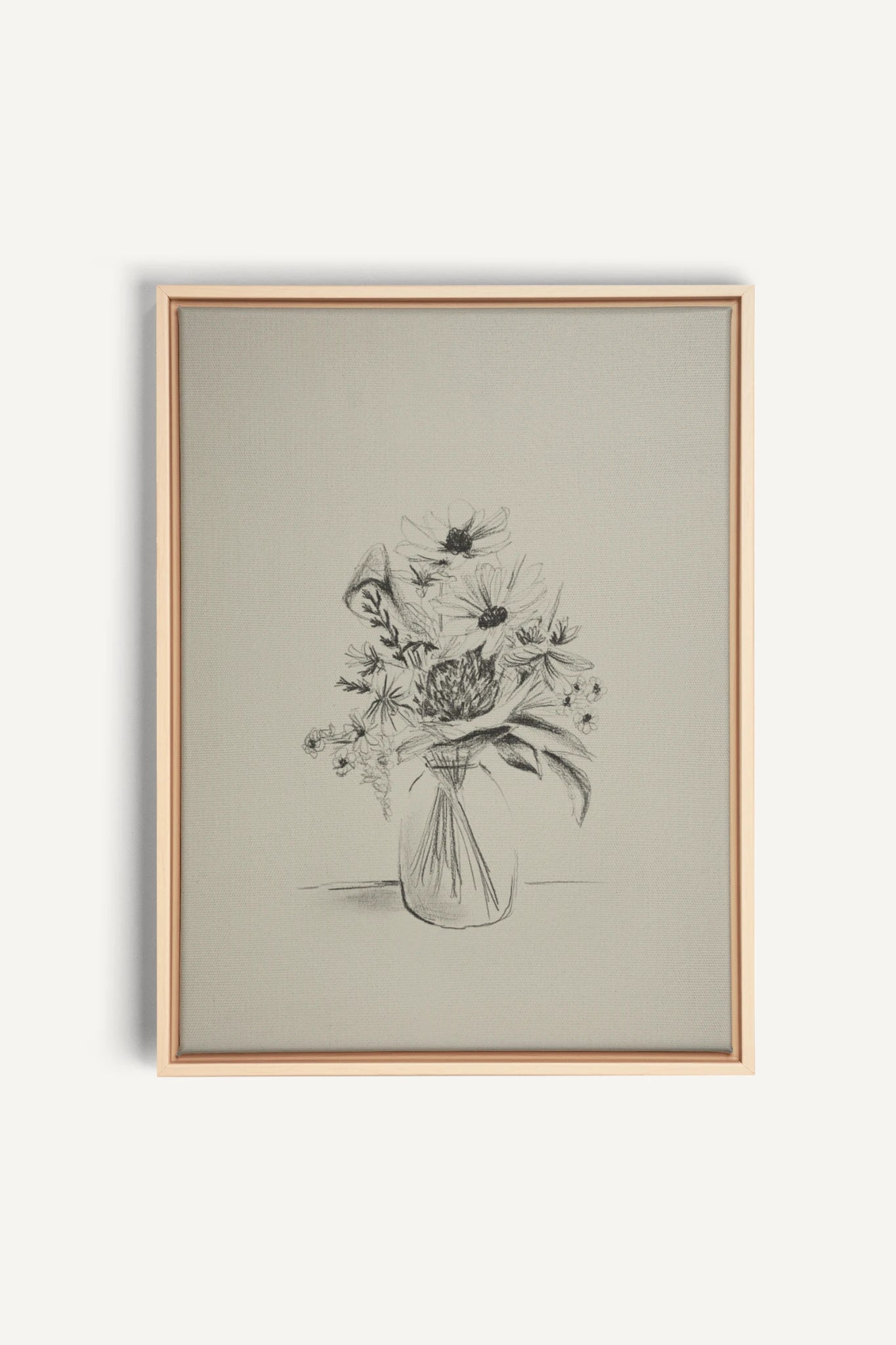 SPRING BOUQUET, Oeuvre sur toile étirée, encadré Naturel Clair