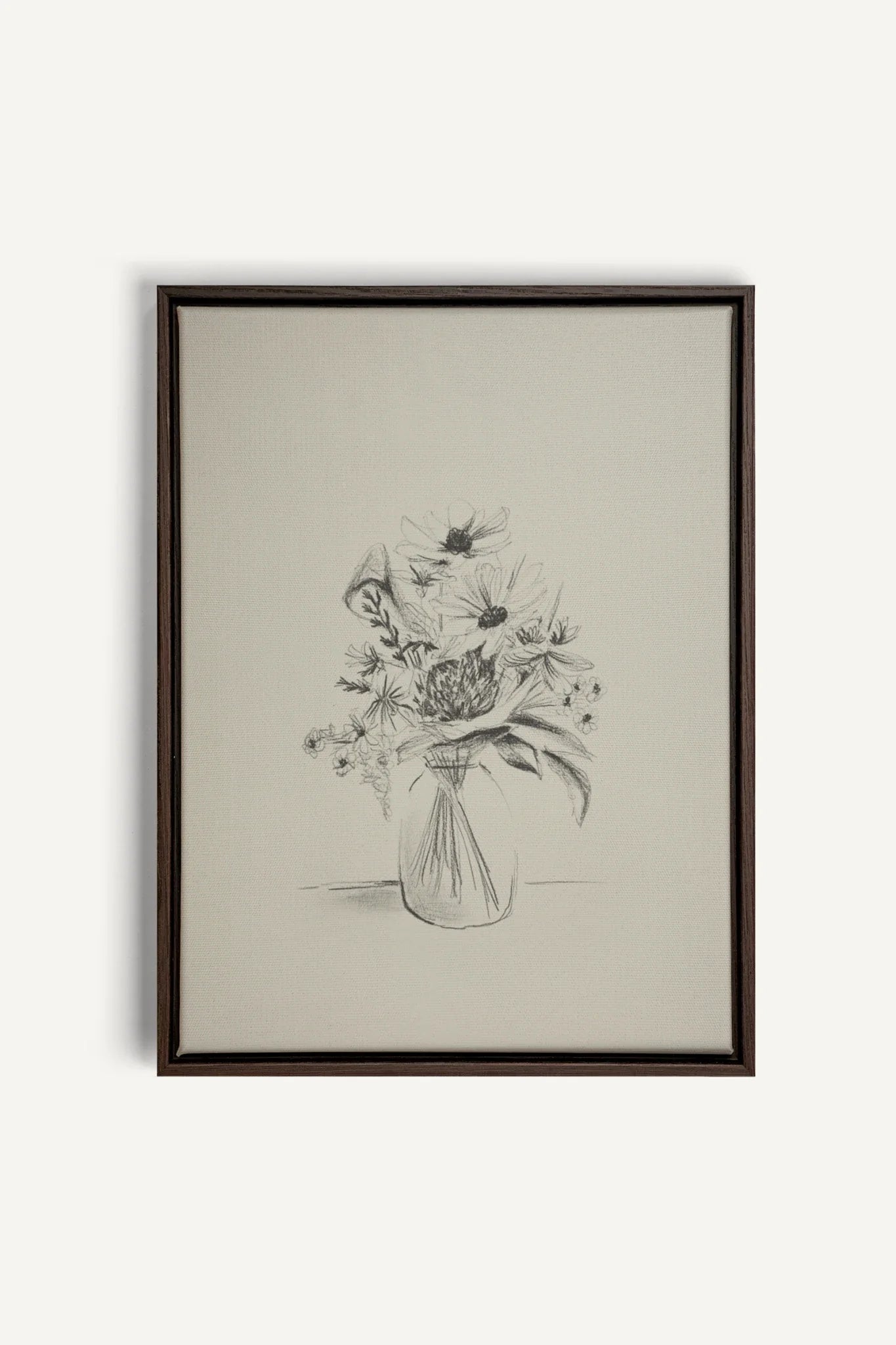 OLEKA CANVAS - SPRING BOUQUET, Oeuvre sur toile étirée, encadré Brun Noyer