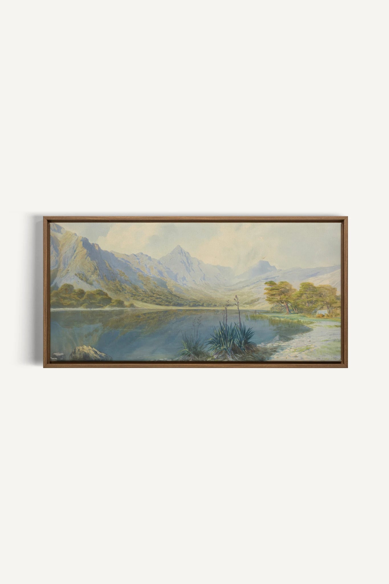 STILLWATER HAVEN, Work on stretched canvas, framed Oak Brown