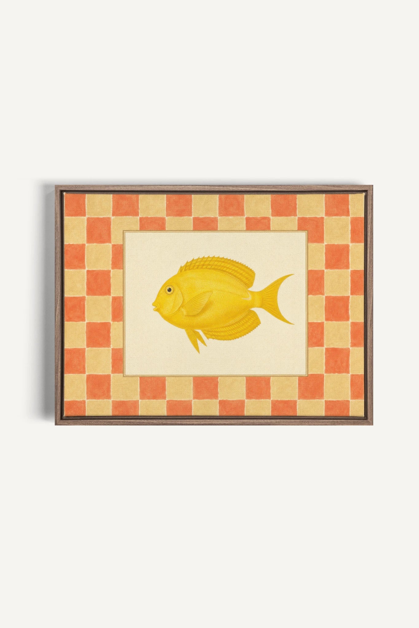 SUNLIT FISH, Oeuvre sur toile étirée, encadré Brun Chêne