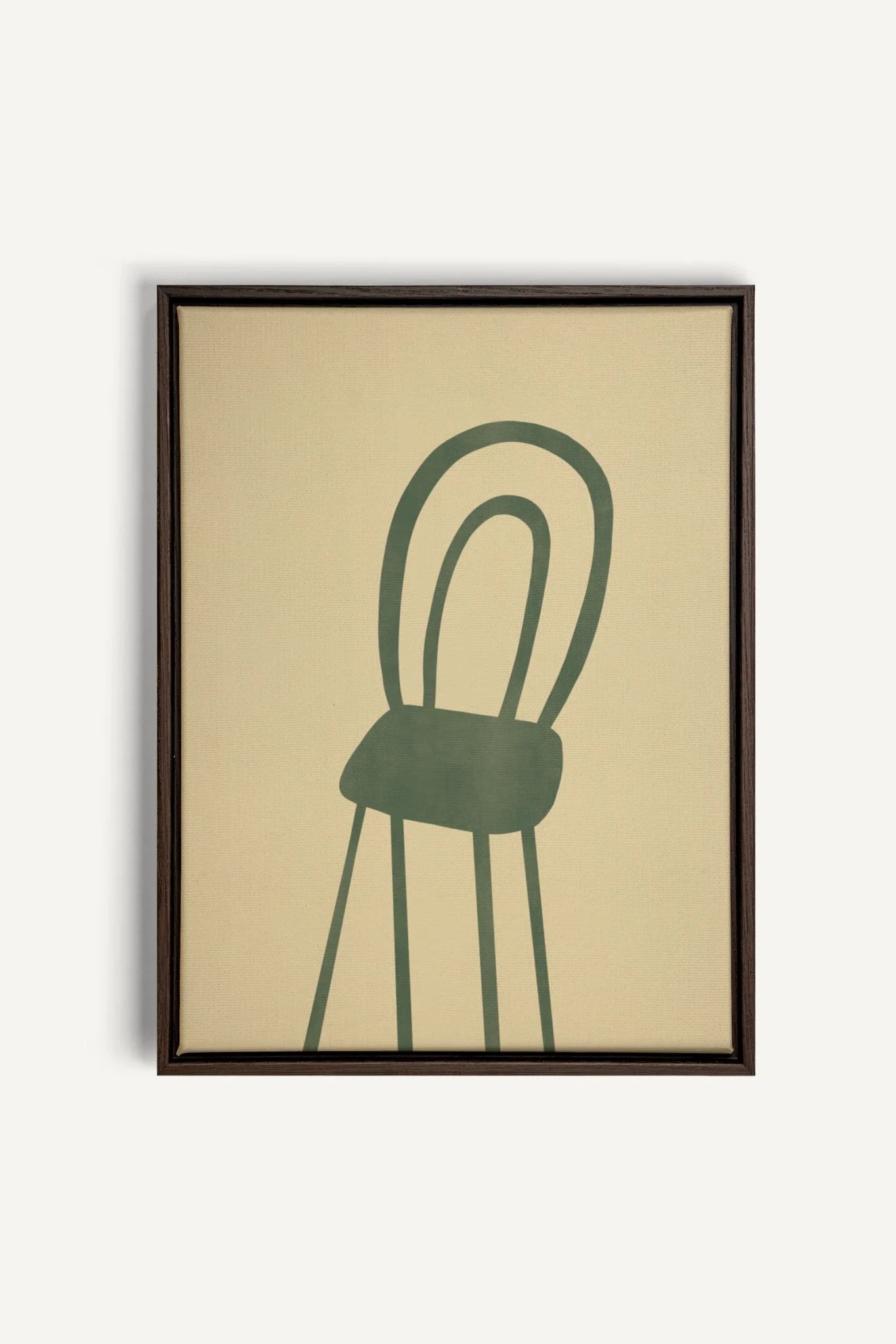 OLEKA CANVAS - THE GREEN CHAIR, Oeuvre sur toile étirée, encadré Brun Noyer