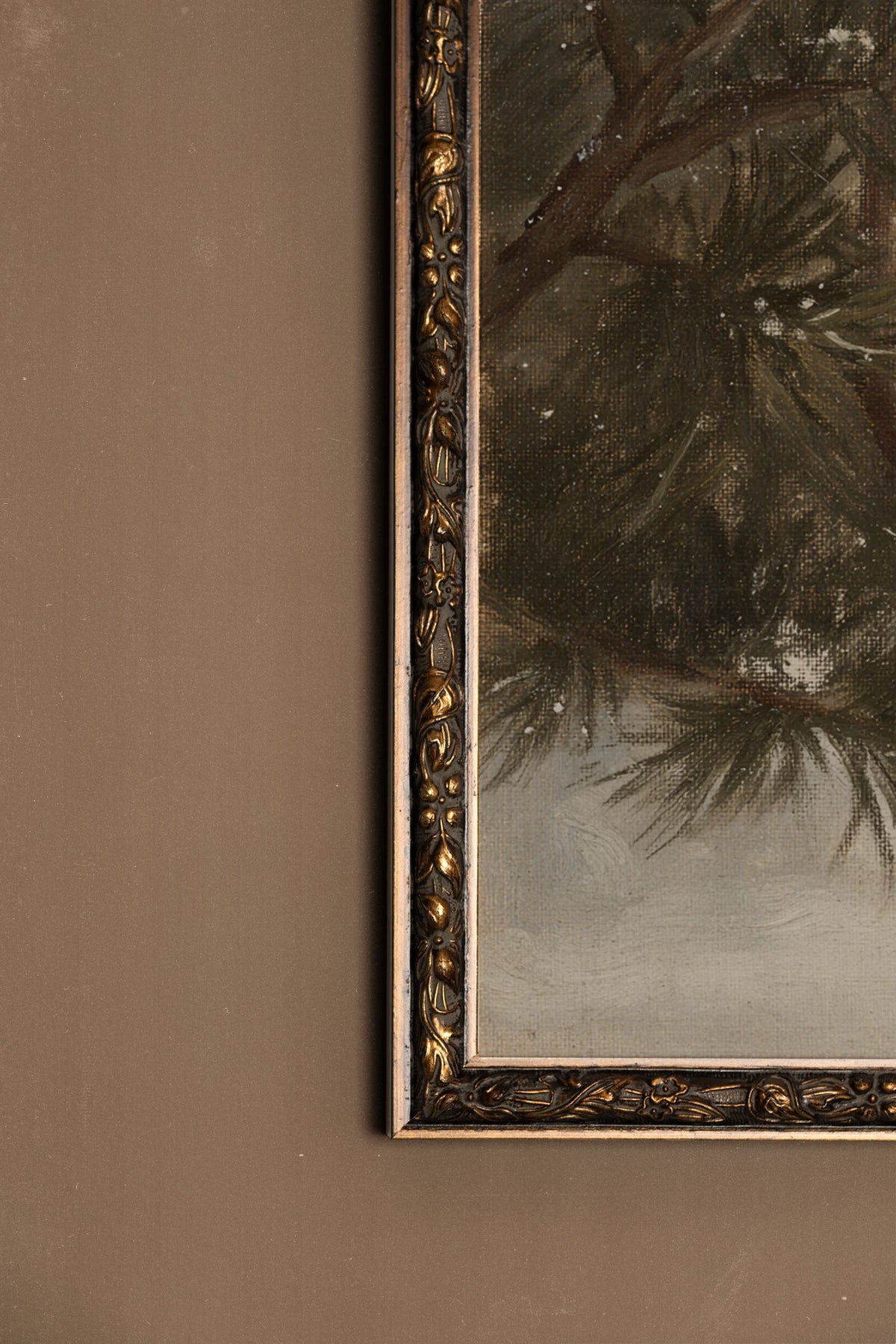 THE OLD LANTERN, Oeuvre sur toile rigide, encadré Vintage Bronze