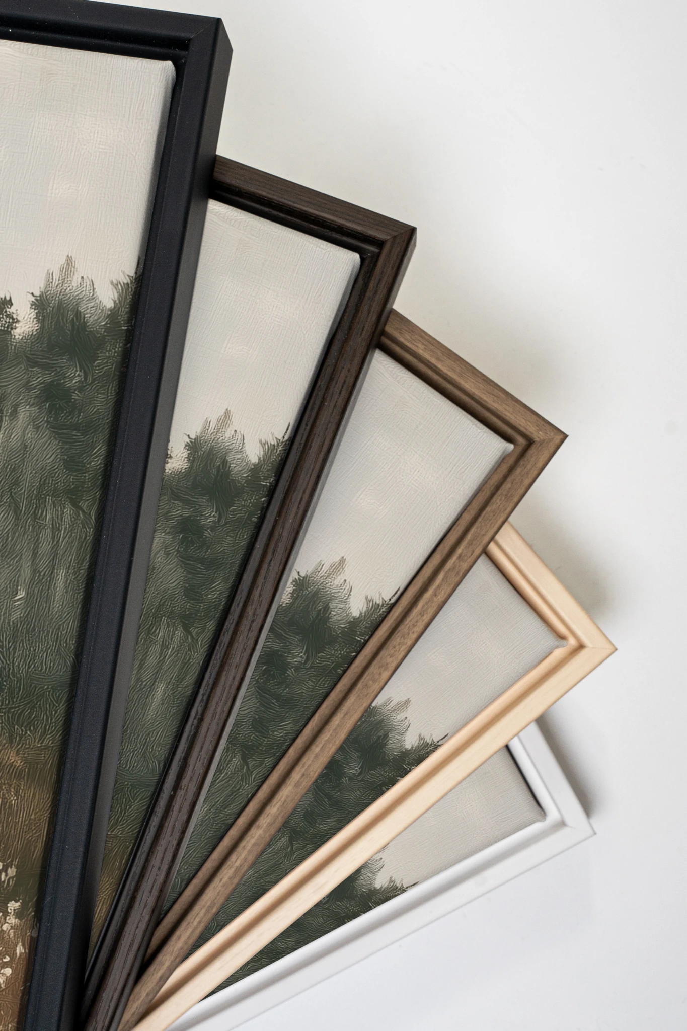 THE PROMISE OF PINES, Artwork on stretched canvas, Light Natural frame