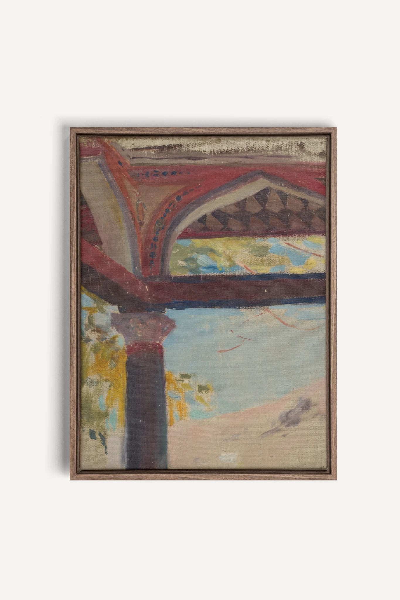 THE RED ARCH, Oeuvre sur toile étirée, encadré Brun Chêne