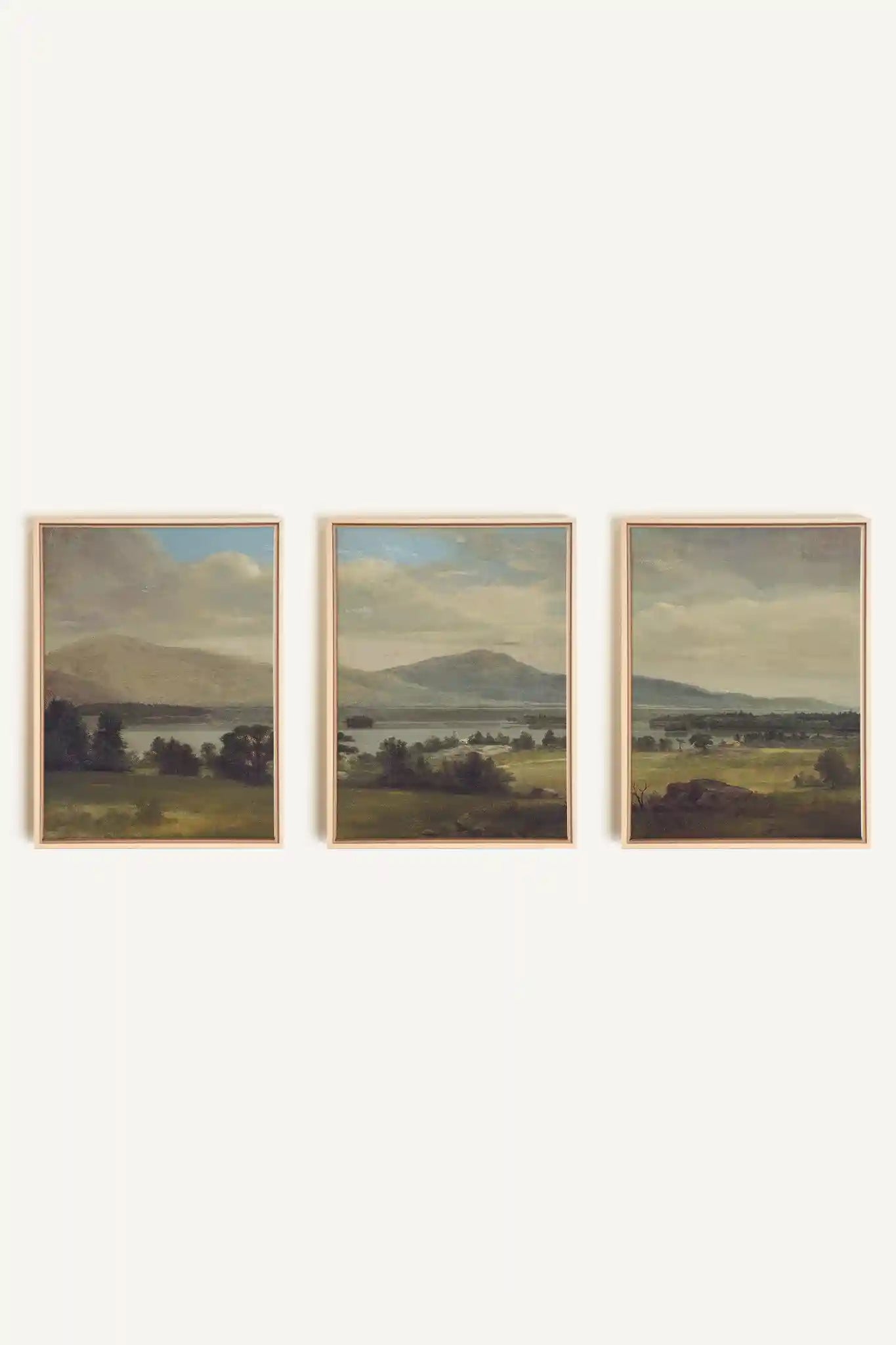 TRIO DES SAISONS DOUCES, 3 Oeuvres sur toile tire, encadr Naturel ...