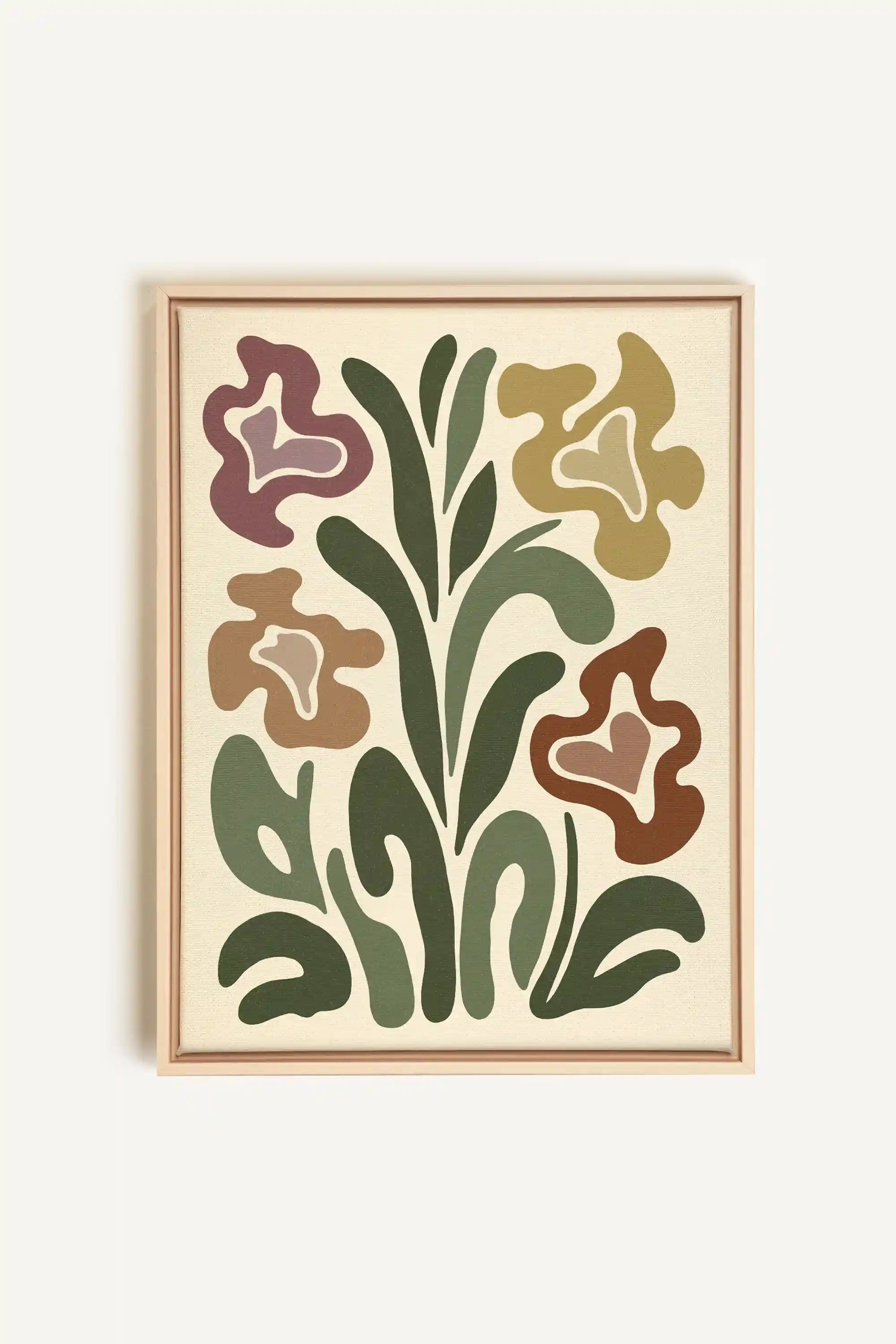 TRIPPY BOTANICALS, Artwork on stretched canvas, framed Natural Light