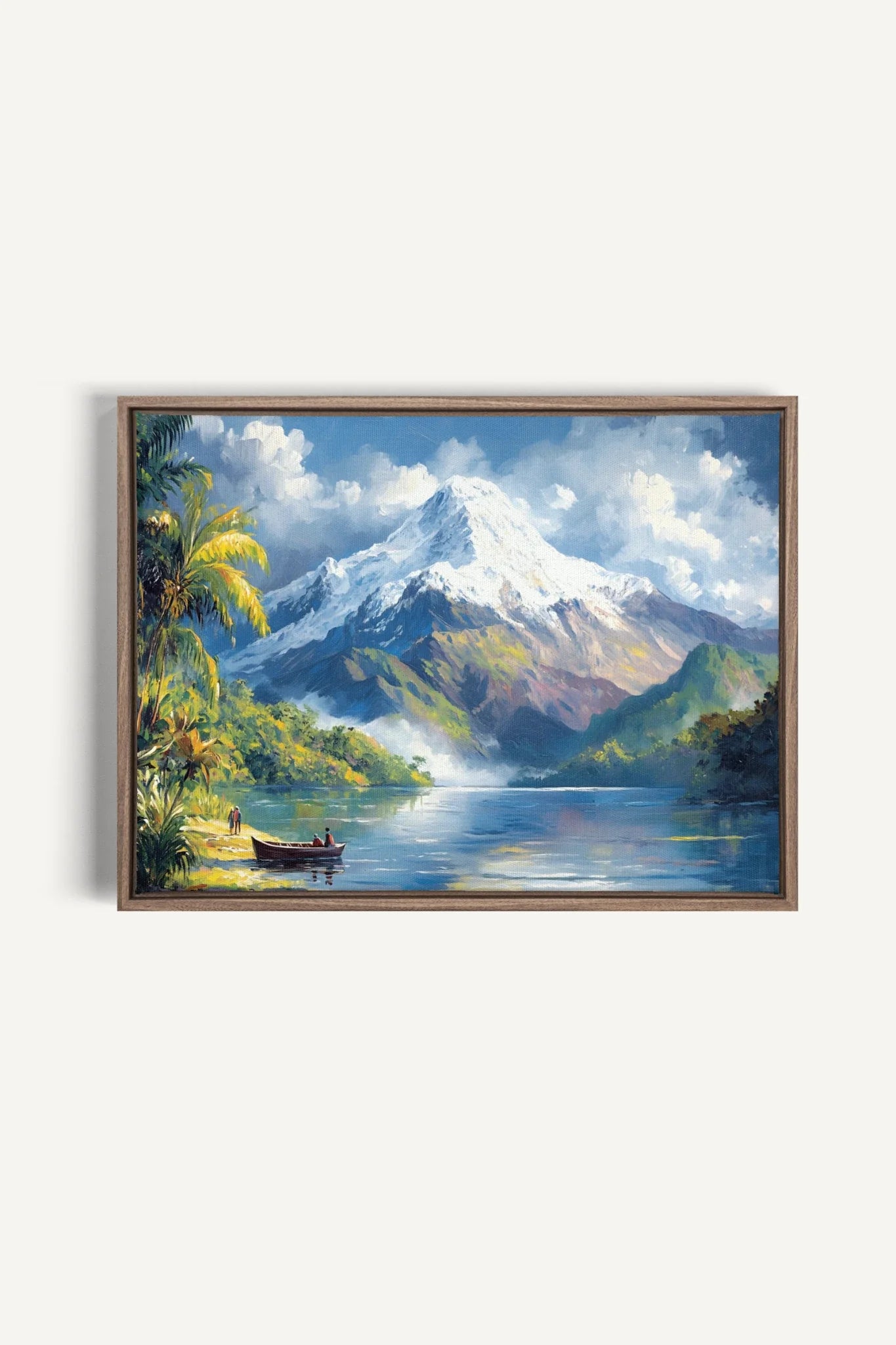 OLEKA CANVAS - TROPICAL HIGHLANDS, Oeuvre sur toile étirée, encadré Brun Chêne