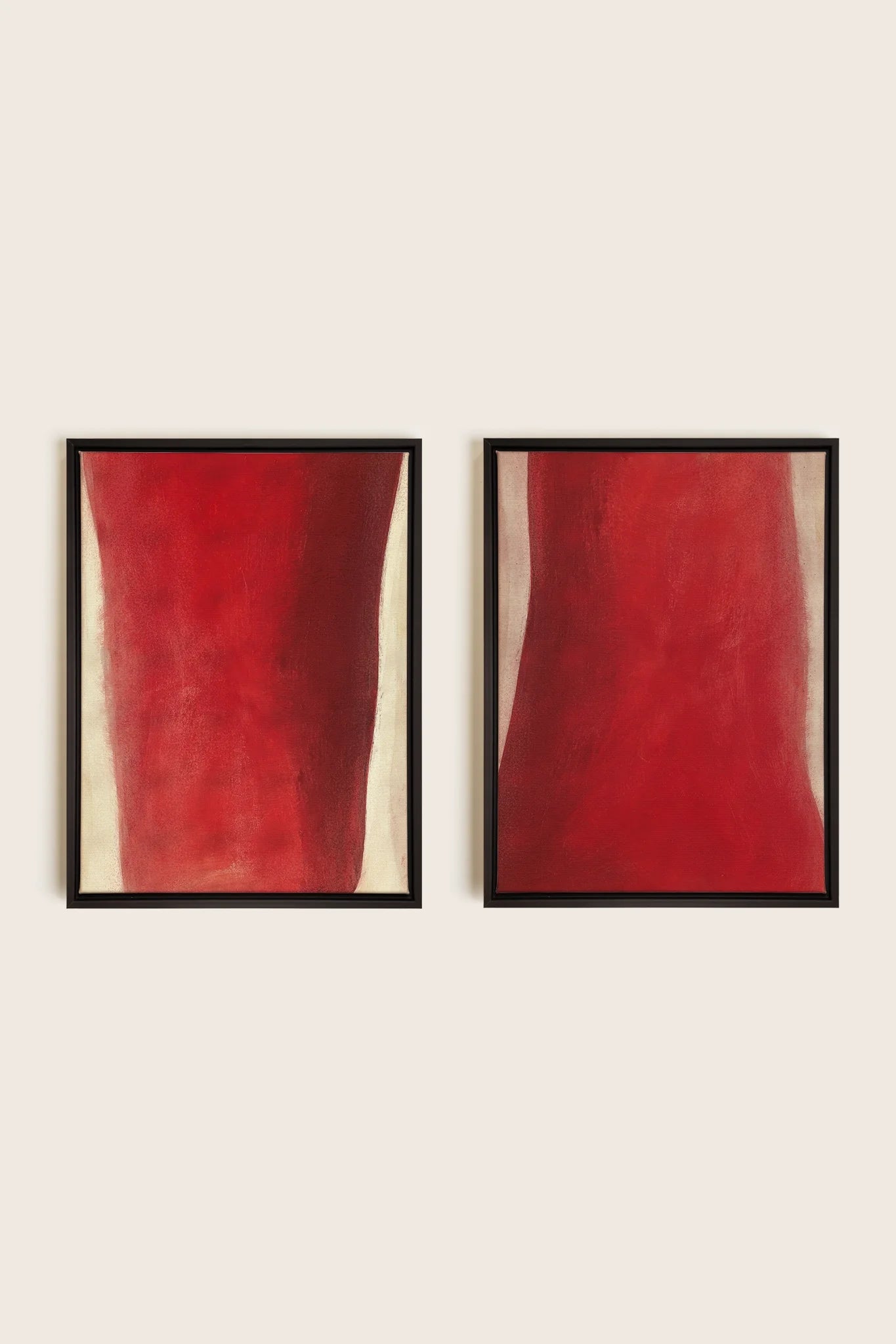 OLEKA CANVAS - TWIN FLAMES, 2 Oeuvres sur toile étirée, encadré Noir