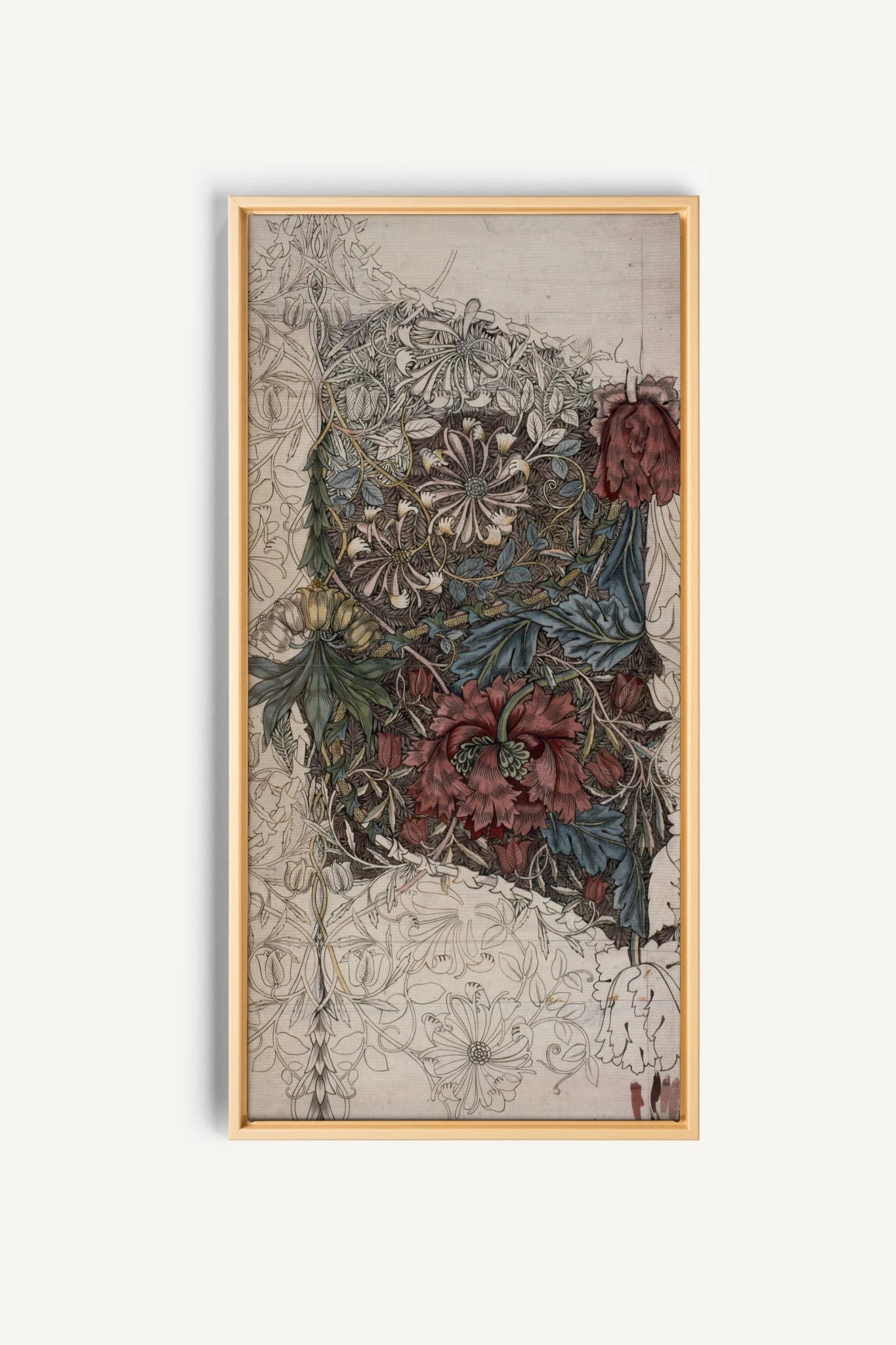 VELOURS FLORAL, Oeuvre sur toile étirée, encadré Naturel Clair