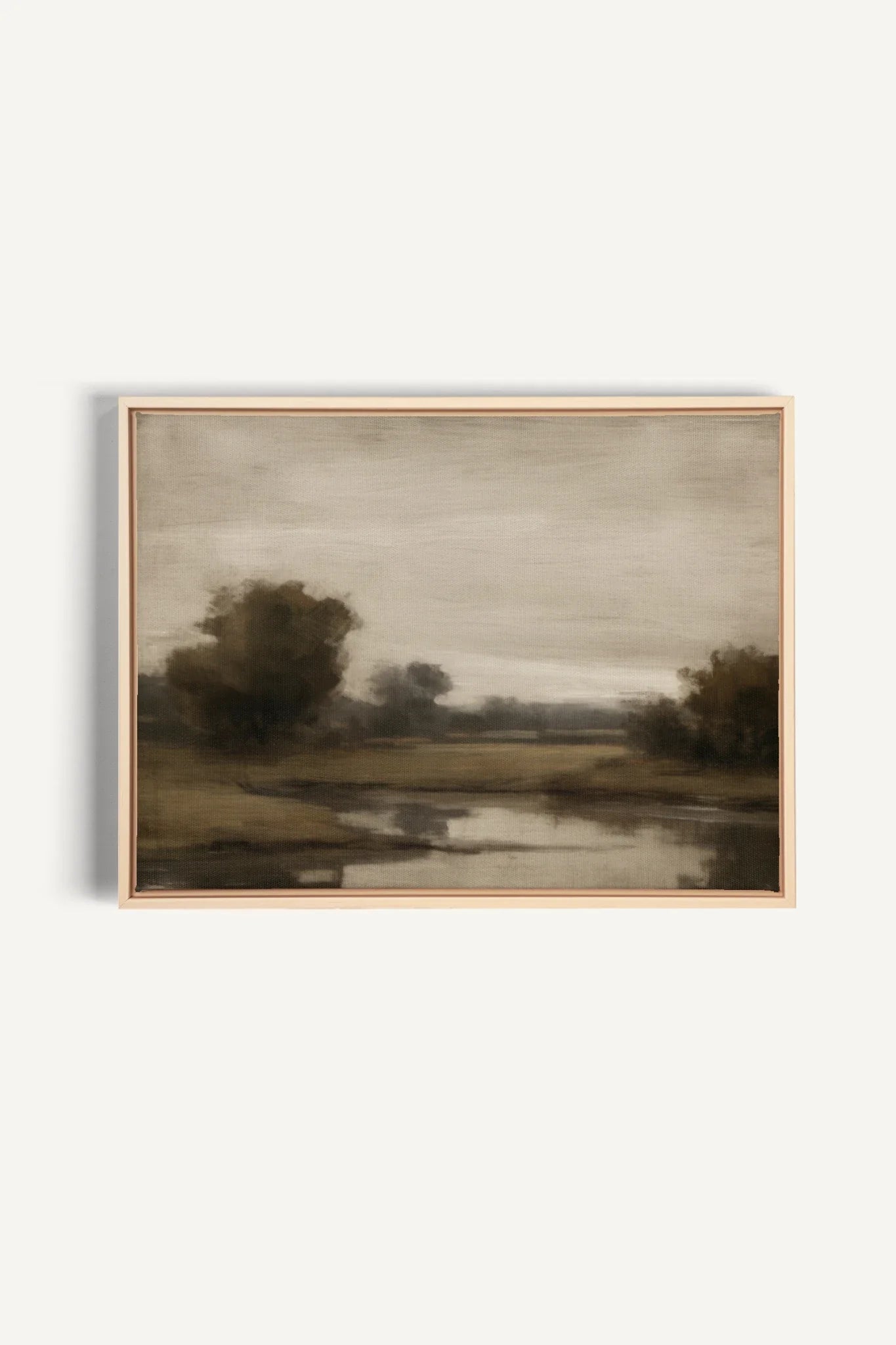 OLEKA CANVAS - VINTAGE COUNTRY RIVER, Oeuvre sur toile étirée, encadré Naturel Clair