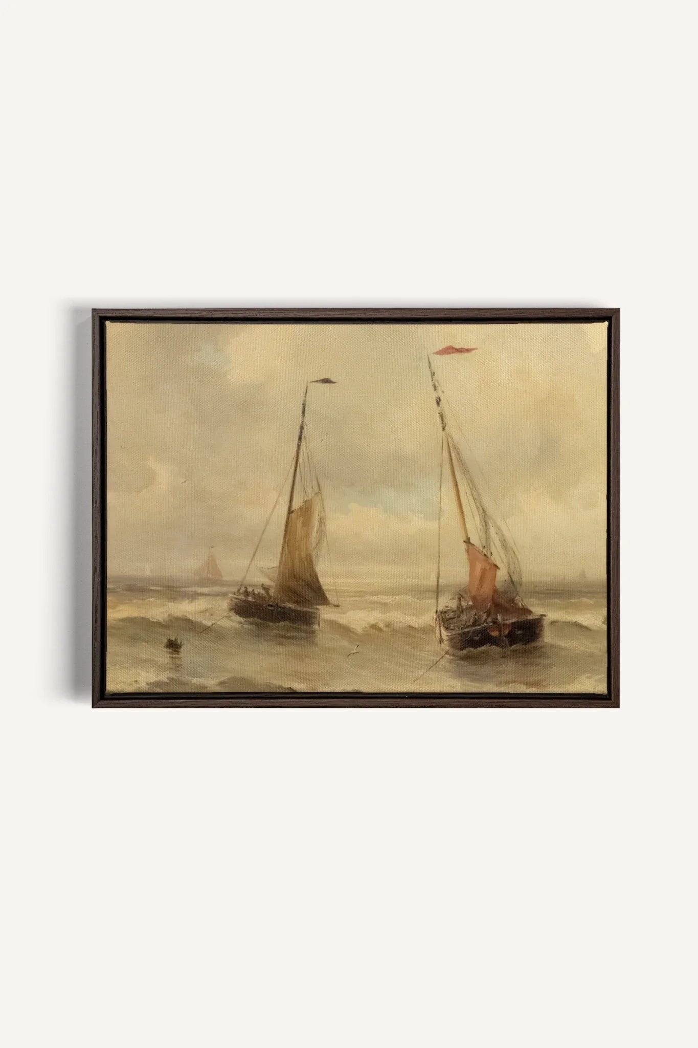 OLEKA CANVAS - VINTAGE SAILING, Oeuvre sur toile étirée, encadré Brun Noyer