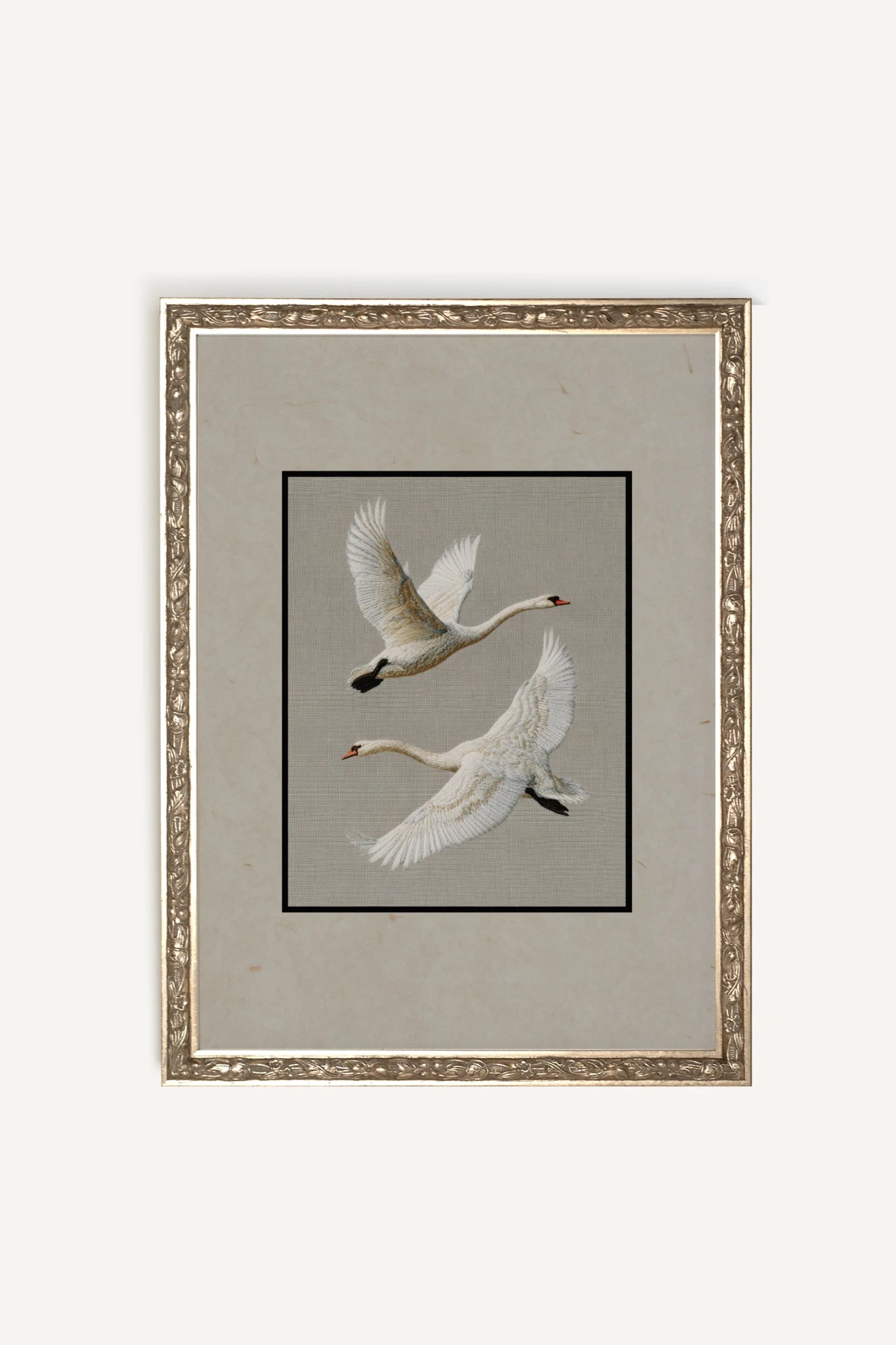 VOL ÉTERNEL, Artwork on rigid canvas, framed Vintage Silver