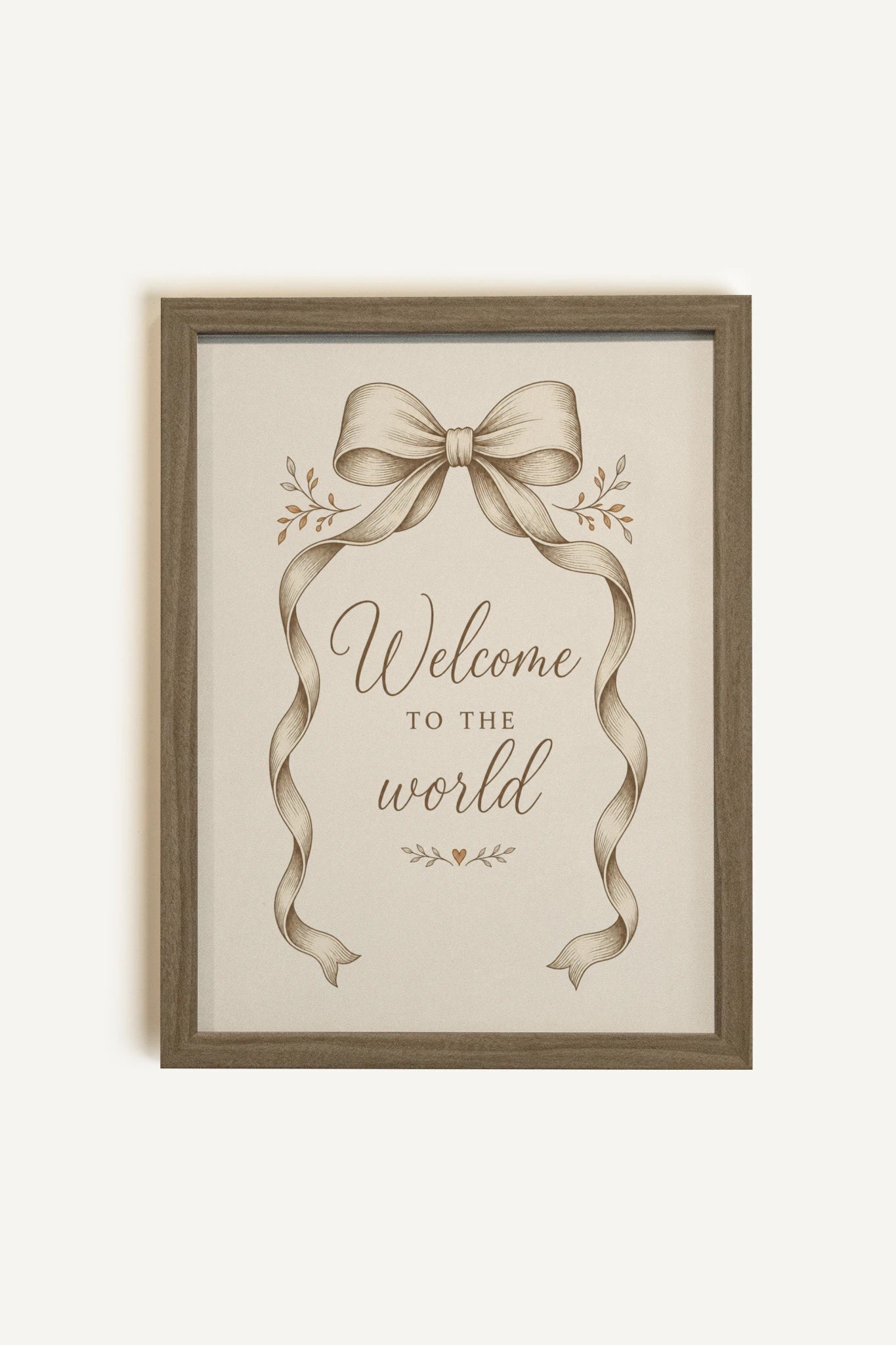 WELCOME TO THE WORLD, Work on rigid canvas, framed in brown oak
