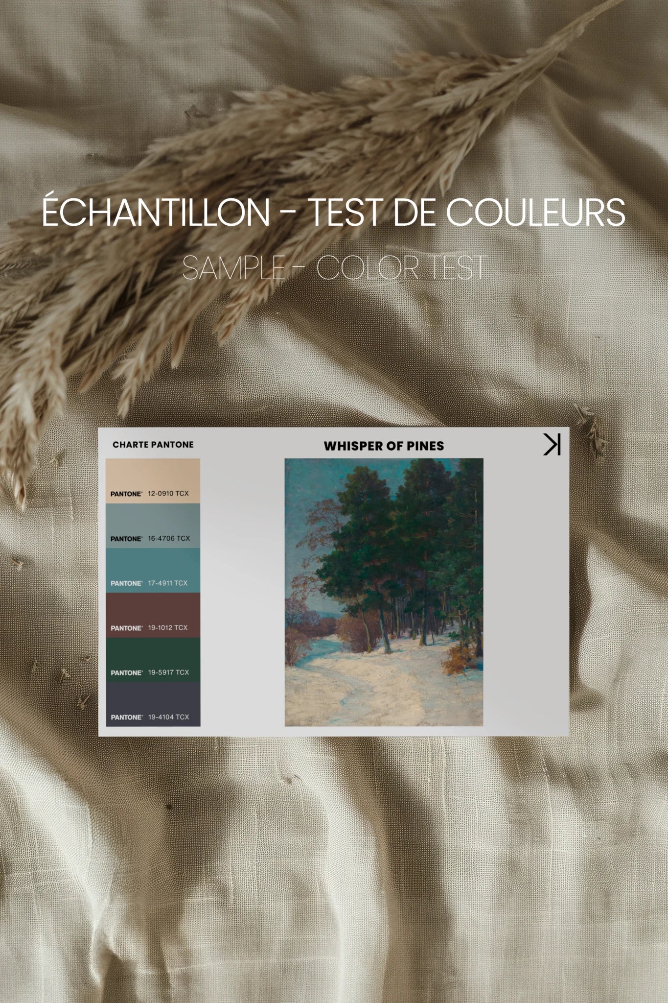 WHISPER OF PINES, Oeuvre sur toile rigide, encadré Vintage Bronze