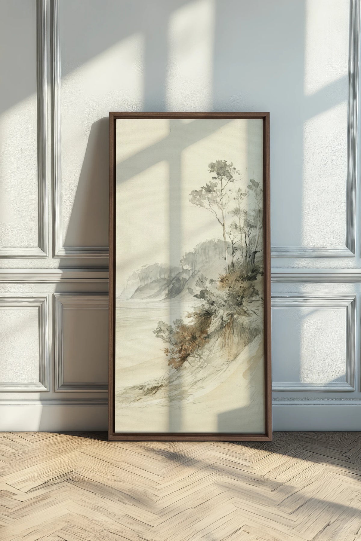 WHISPERING CLIFFS, Oeuvre sur toile étirée, encadré Brun Chêne