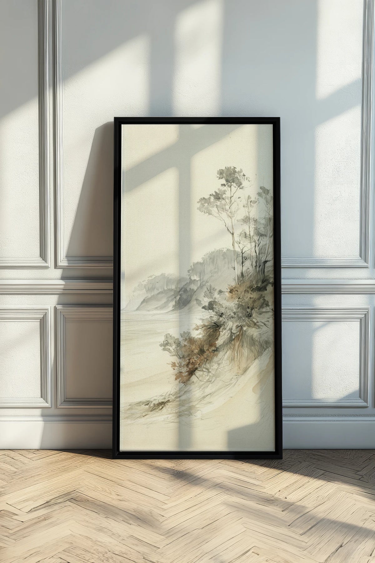 WHISPERING CLIFFS, Oeuvre sur toile étirée, encadré Noir