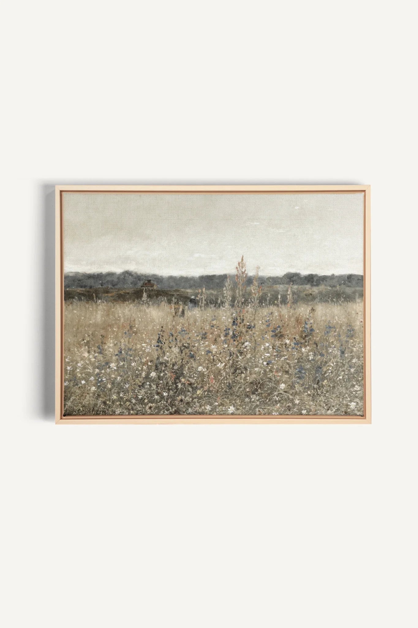 OLEKA CANVAS - WILDFLOWER FIELD, Oeuvre sur toile étirée, encadré Naturel Clair