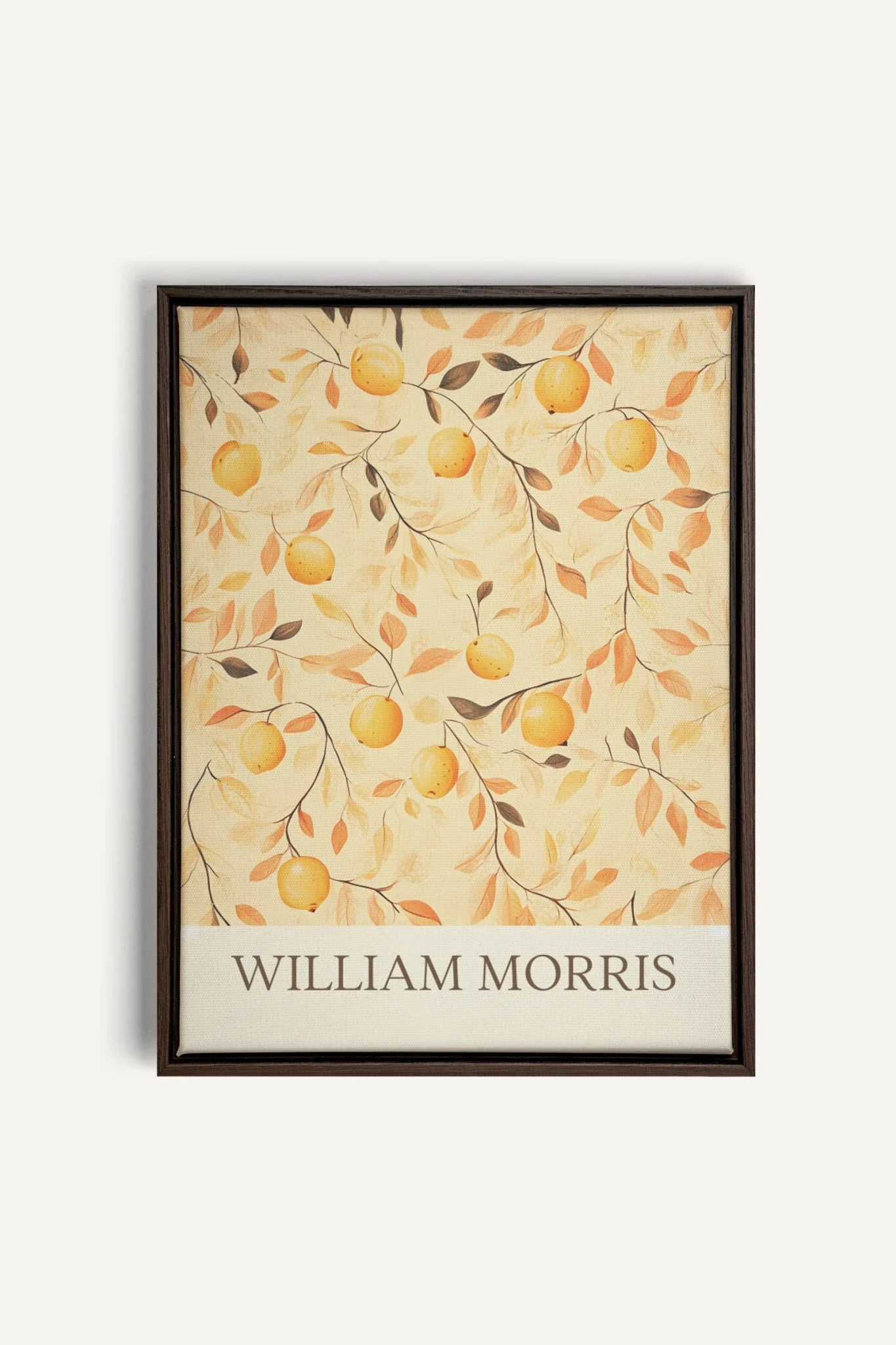OLEKA CANVAS - WILLIAM MORRIS II, Oeuvre sur toile étirée, encadré Brun Noyer