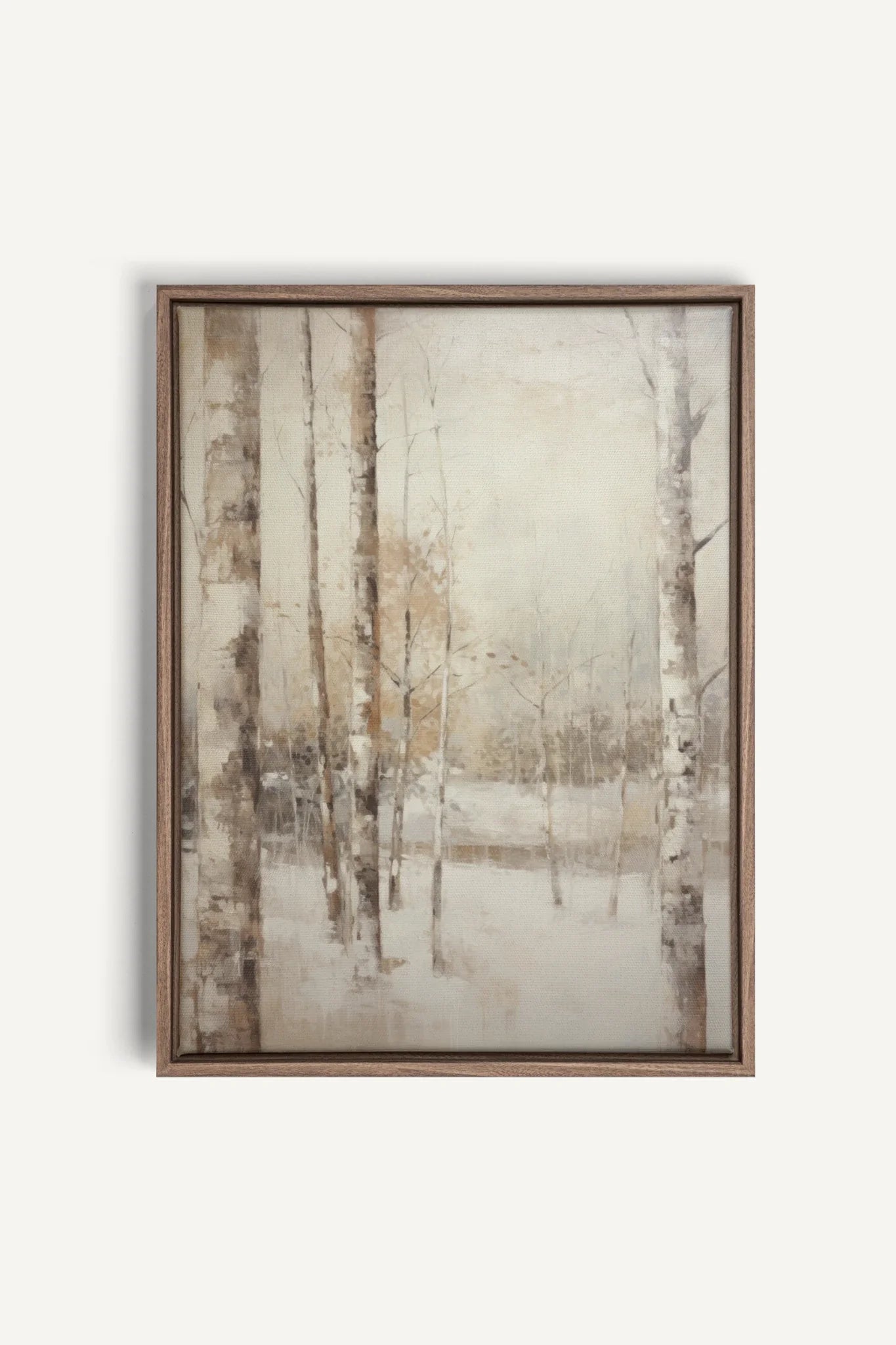 OLEKA CANVAS - Winter Essence, Oeuvre sur toile étirée, encadré Brun Chêne