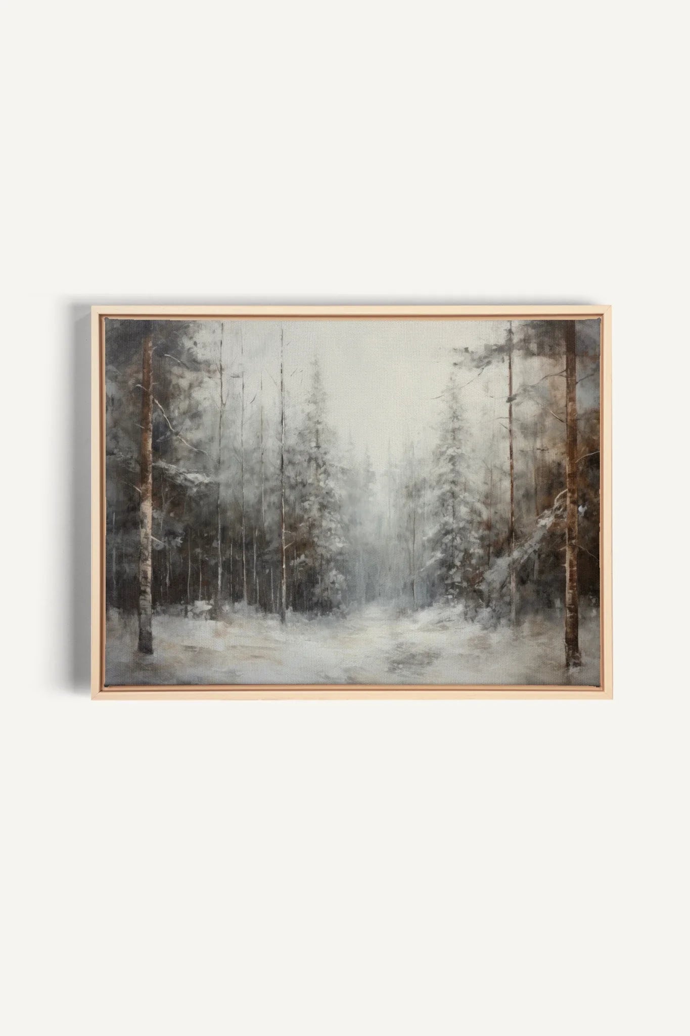 OLEKA CANVAS - WINTER SHADOWS, Oeuvre sur toile étirée, encadré Naturel Clair