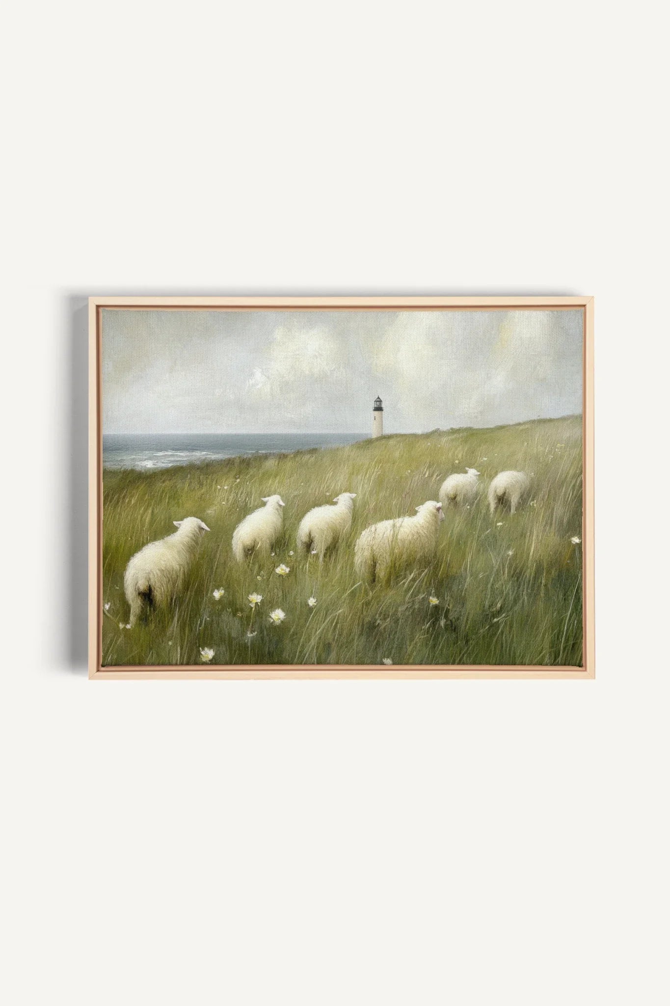 OLEKA CANVAS - WOOL & WIND, Oeuvre sur toile étirée, encadré Naturel Clair