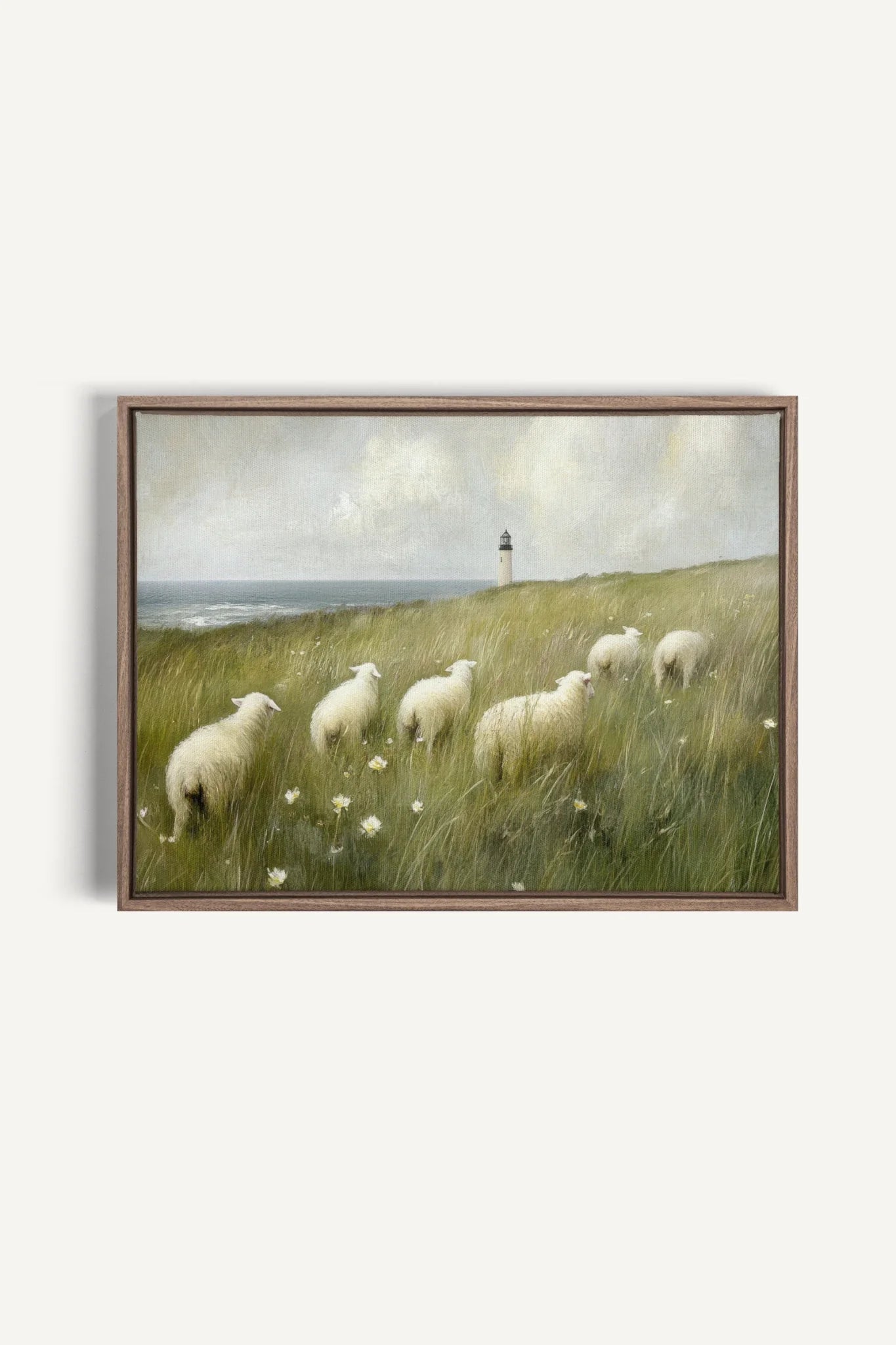 OLEKA CANVAS - WOOL & WIND, Oeuvre sur toile étirée, encadré Brun Chêne