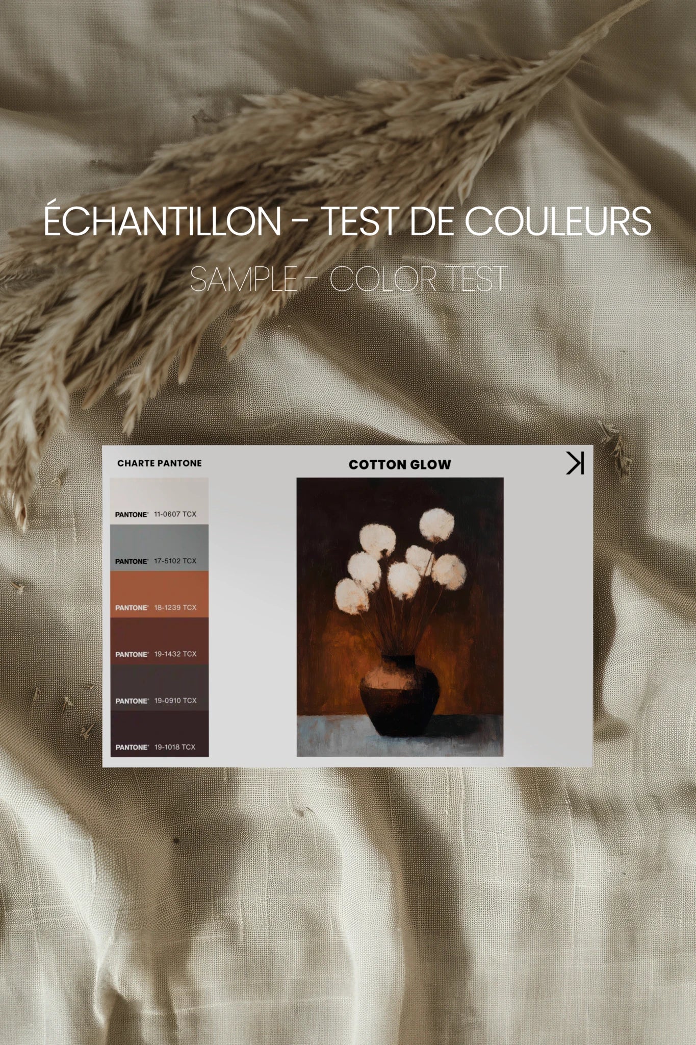 COTTON GLOW, Work on canvas, framed signature Atelier Dansereau