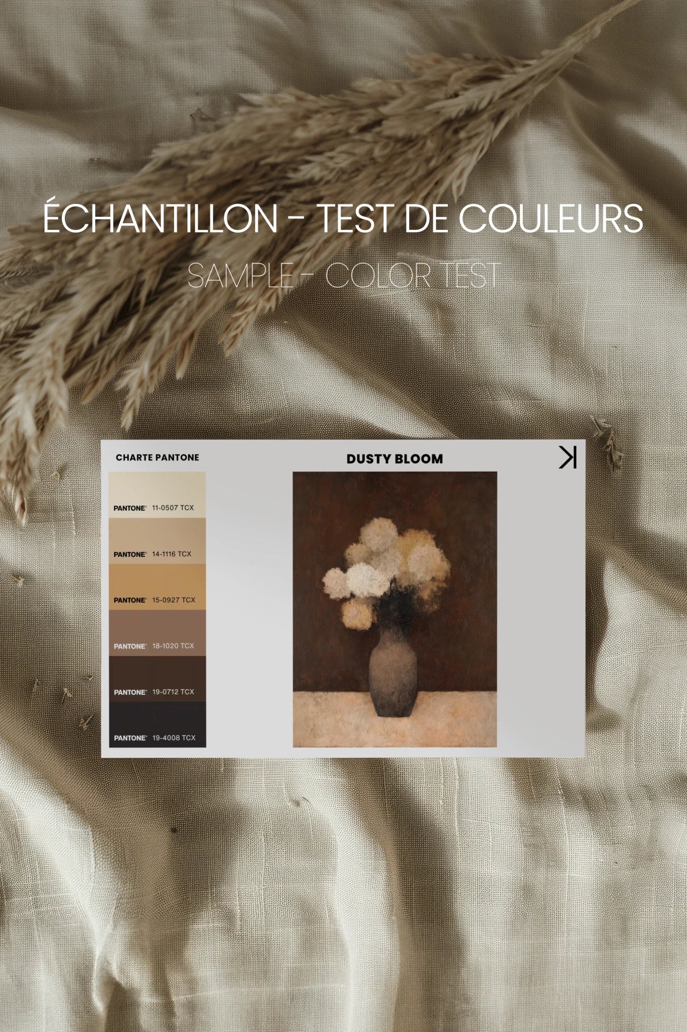 DUSTY BLOOM, Work on canvas, framed signature Atelier Dansereau