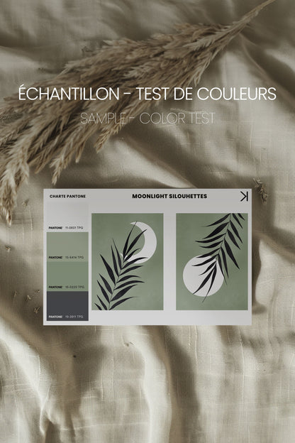 OLEKA CANVAS - MOONLIGHT SILHOUETTES, 2 Oeuvres sur toile étirée, encadré Blanc