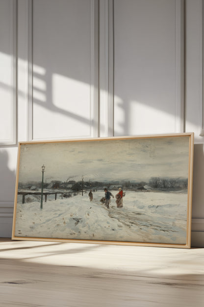 OLD WINTER DAYS, Oeuvre sur toile étirée, encadré Naturel Clair