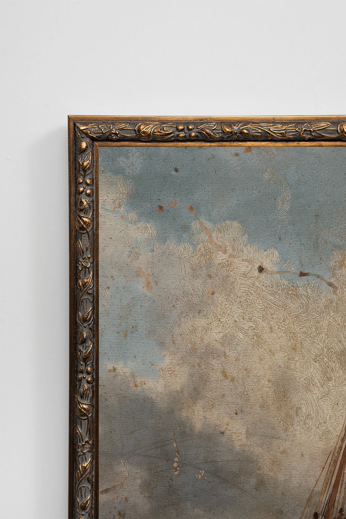 AU GRÉS DU VENT, Work on rigid canvas, framed in Vintage Bronze