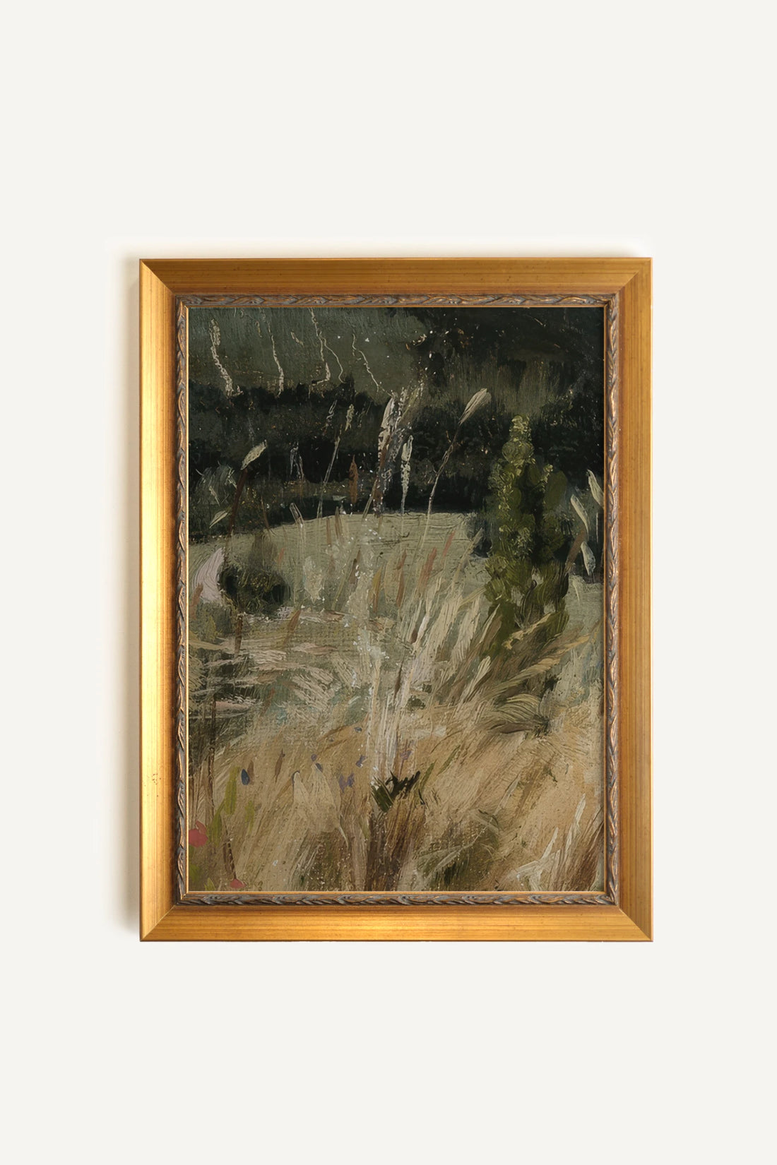 ROSEAUX DORÉS I, Painting on Stretched Canvas, Framed in Vintage Gold
